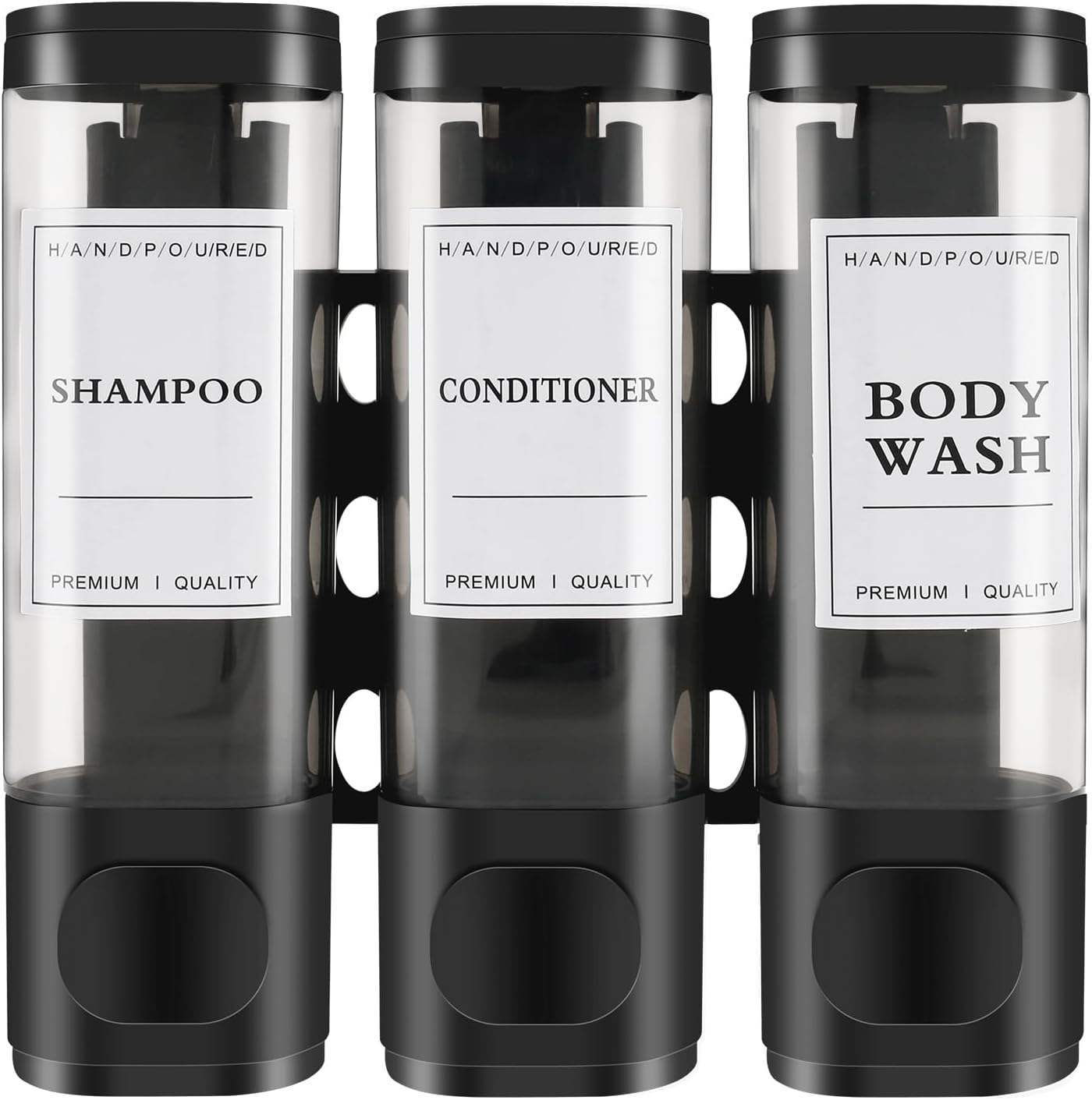 Shower Soap Dispenser, Shampoo Dispenser, Shampoo and Conditioner Dispenser Easy to Install Versatile Shampoo Dispenser Wall Mounted for Bathroom (White)