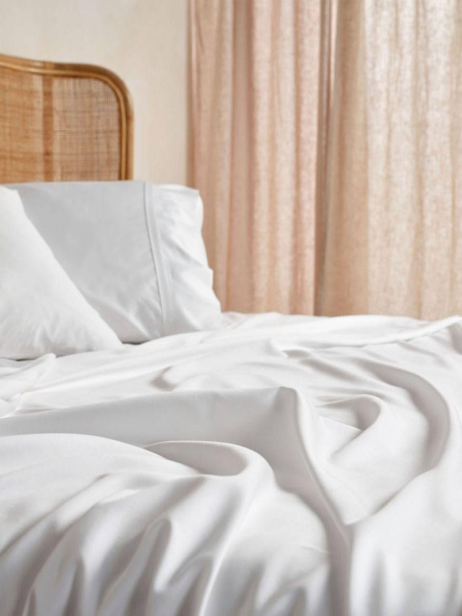 Linen House Nara White QB Fitted Sheet image number 2