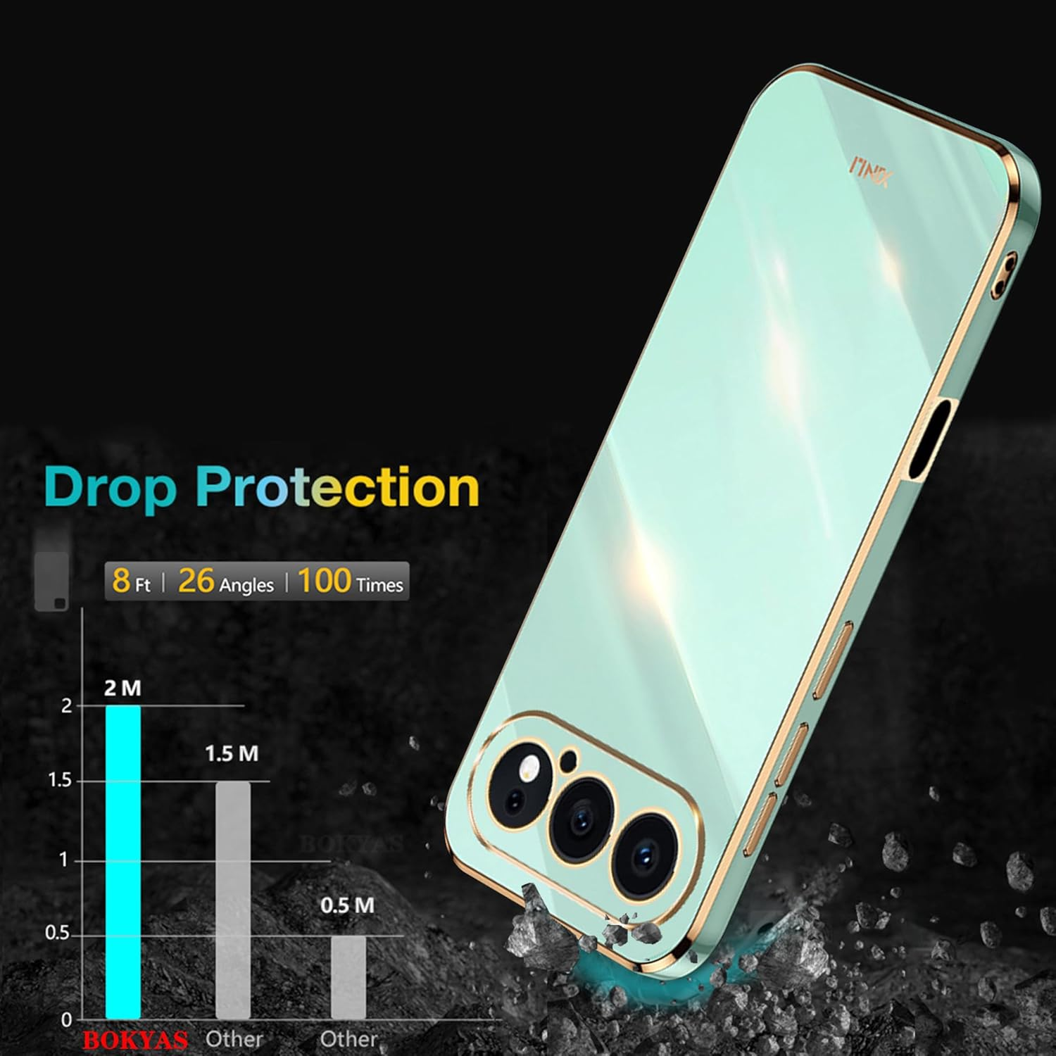 BOKYAS Compatible with Honor 500 Pro/Honor 500 Case with Luxury Galvanised, Camera Protection, Soft Silicone Mobile Phone Case, Ultra Thin, Shockproof Plating Case for Women, Green image number 3
