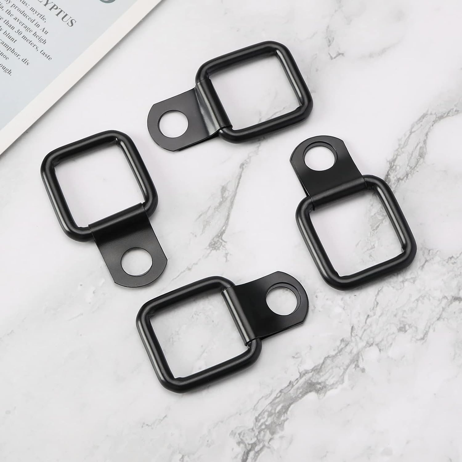 Emagtech 8PCS Tie down Anchors Heavy Duty D-Rings Compatible with Wrangler JK YJ TJ JKU Sports Sahara Rubicon X Unlimited Trucks Trailers Pickups Boats Motorcycles image number 6