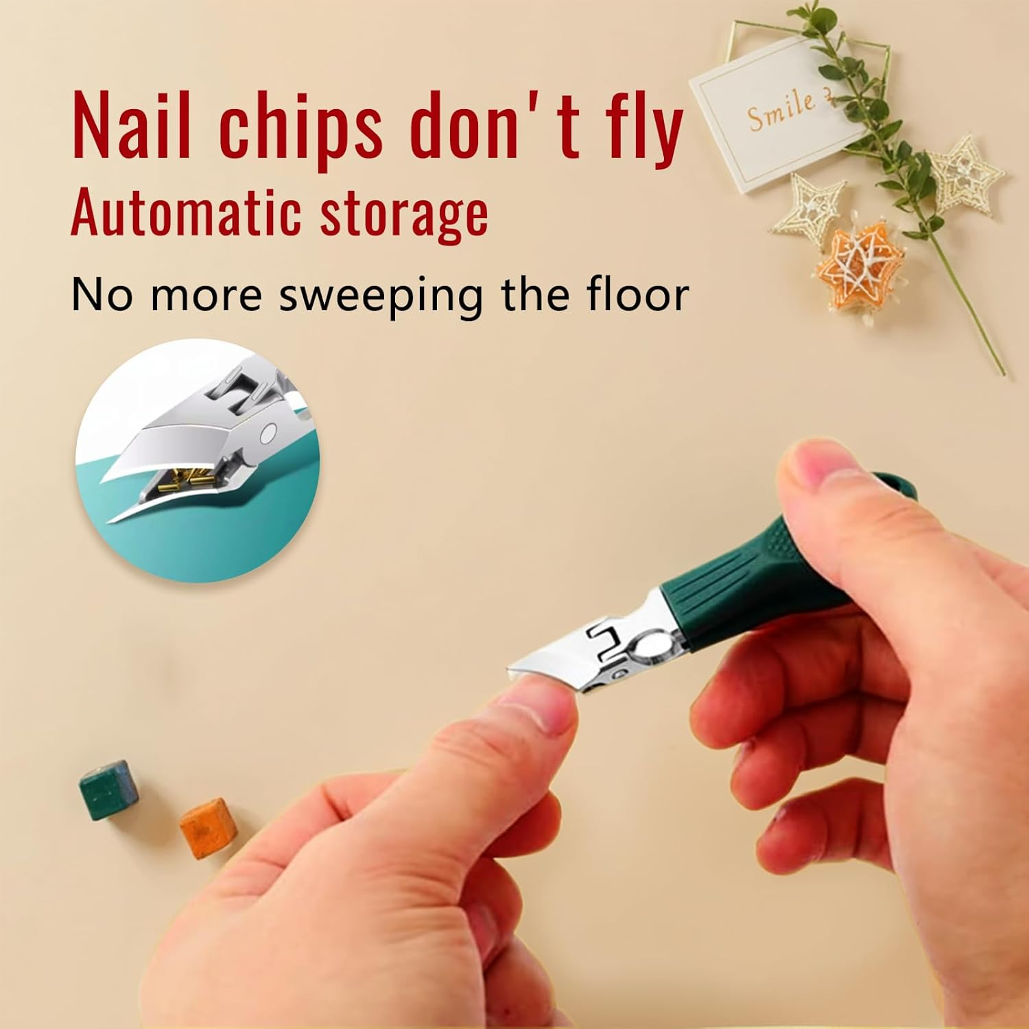 GEDEUBAN Eagle Beak Angled Nail Clippers 3-Piece Set, Green Eagle Beak Anti-Splash Slanted Nail Clipper, Corta U&ntilde;as Para U&ntilde;as Enterradas image number 5