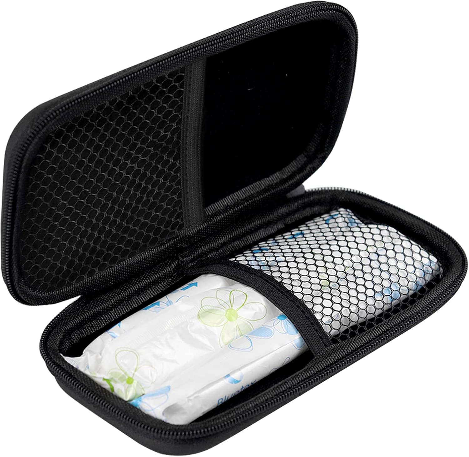 Tuciyke Tampon Storage Bag,Black Tampon Organizer Bag with Zipper Pack of 2 Small Pouch for Feminine Products 6.3*3.3*1.2Inches Portable Period Bags for Women,Ladies,Girls image number 6