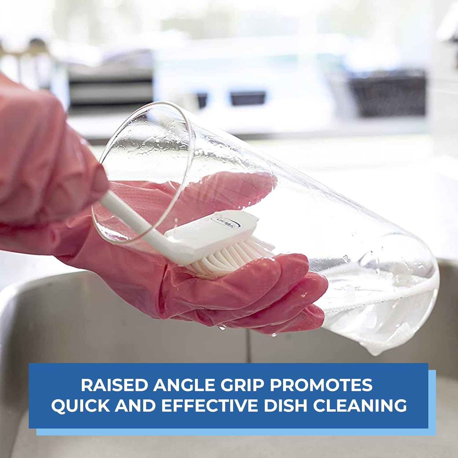 Kyowa Clean 42375 Kitchen Brush, White, Total Length 10.6 Inches (27 Cm), Vikan Dish Brush