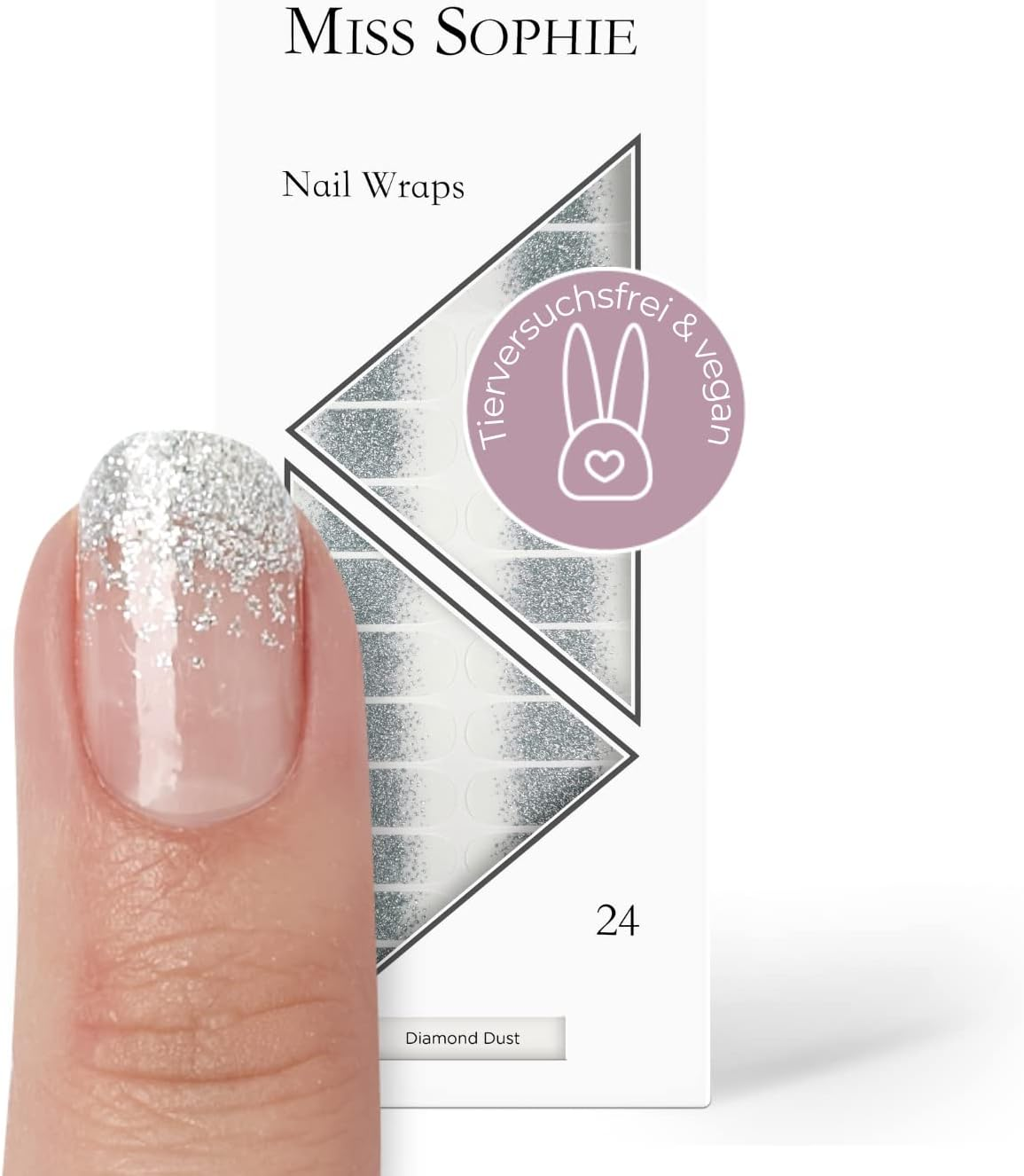 Miss Sophie Foil - Cake Pop - Glitter, Green, Wraps - 24 Ultra Thin Self-Adhesive Long-Lasting Nail Foils