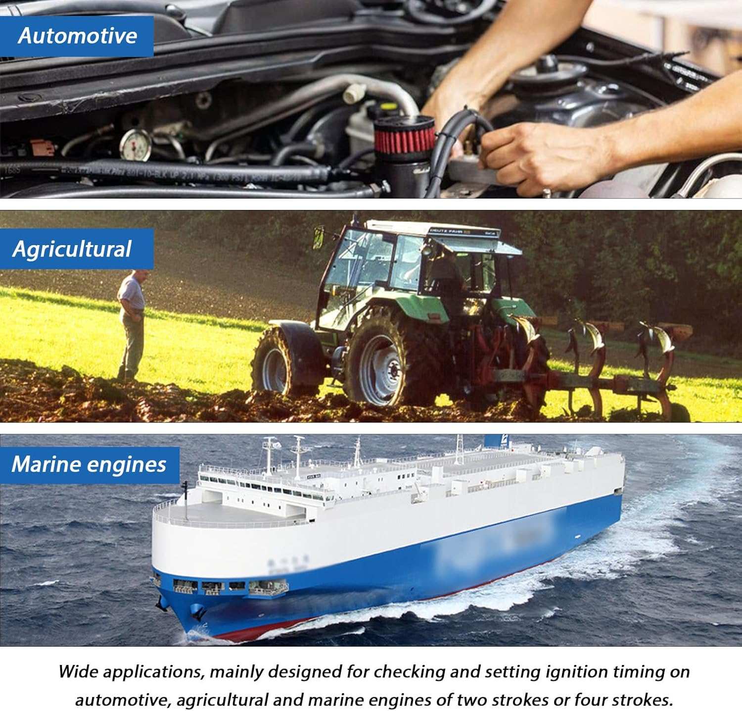 Oimzzr 12 V Professional Digital Display Inductive Timing Light Car Motorcycle Petrol Engine Ignition Timing Strobe Lamp Detector Auto Motorcycle Detection Diagnosis Tool image number 1