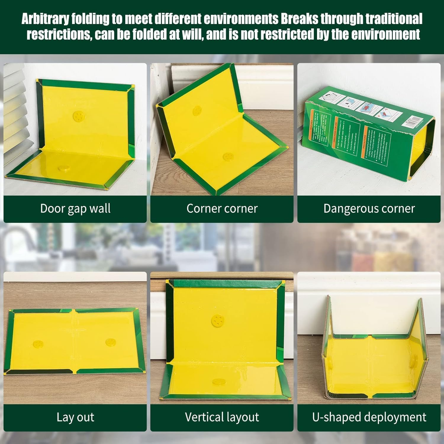 Sticky Traps, 7 PCS Adhesive Board, Suitable for Various Pest Traps,Extra Strong Glue Pest Board Trap,Effective Traps for Indoor/Outdoor, Home Kitchen Garden image number 2