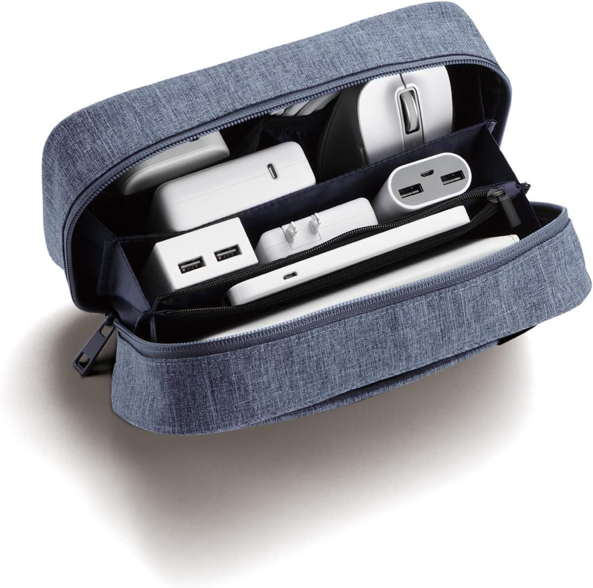 Elecom BMA-GP14BK Gadget Pouch, Large Capacity, Storage Type, Gadget Case, Organizer Pouch, Black