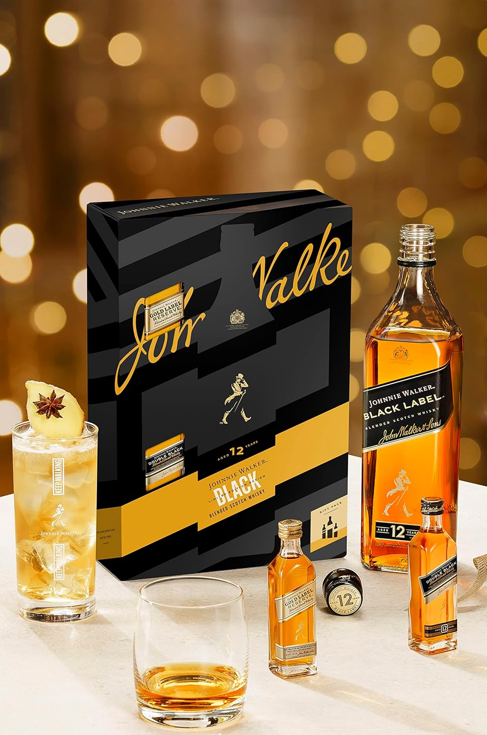 Johnnie Walker Black Label Gift Pack FY23 Blended Scotch Whisky 700 Ml