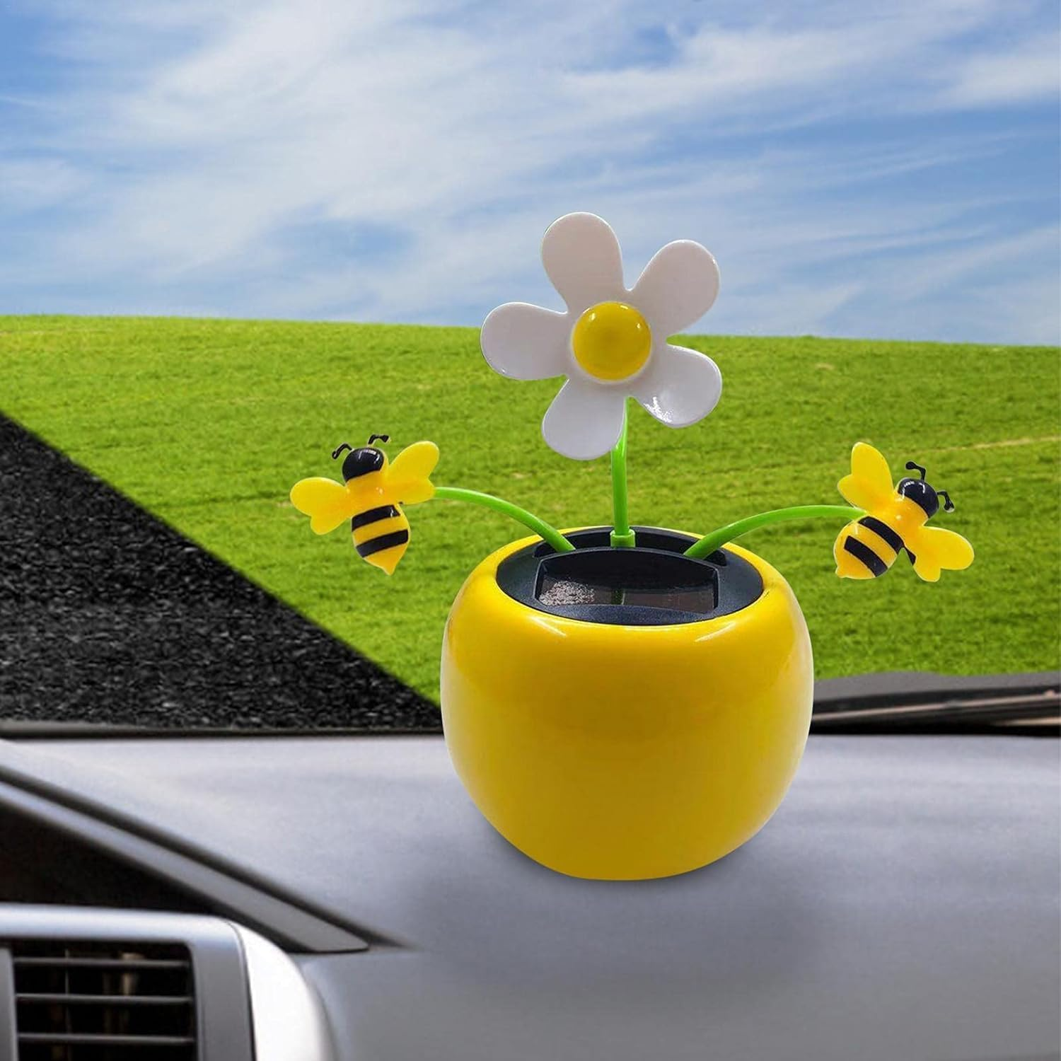 Solar Dancing Flower Pot,Creative Solar Power Desk Figures,Funny Solar Window Figures, Car Swinging Dancing Figures Car Dashboard Office Home Desk Decor image number 4