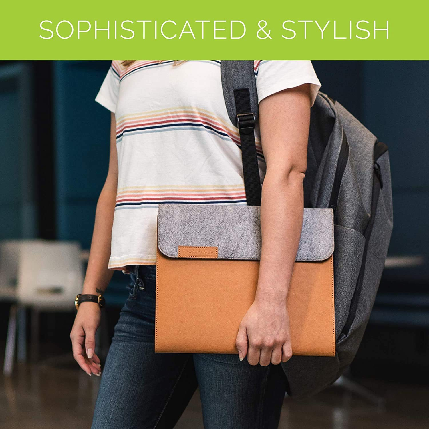 Rocketbook Smart Notebook Folio Cover - 100% Recyclable, Biodegradable Cover with Pen Holder, Magnetic Clasp & Inner Storage - Mars Sand Tan, Executive Size (6" X 8.8") image number 4