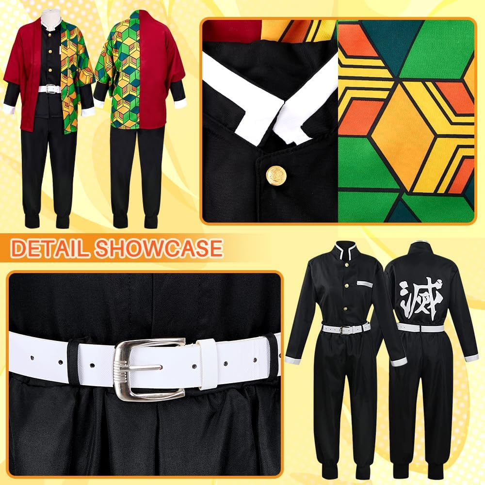 Slowton Kimono Cosplay Costume Set for Kids, Japanese Anime Cosplay Outfits for Halloween Dress Up image number 1