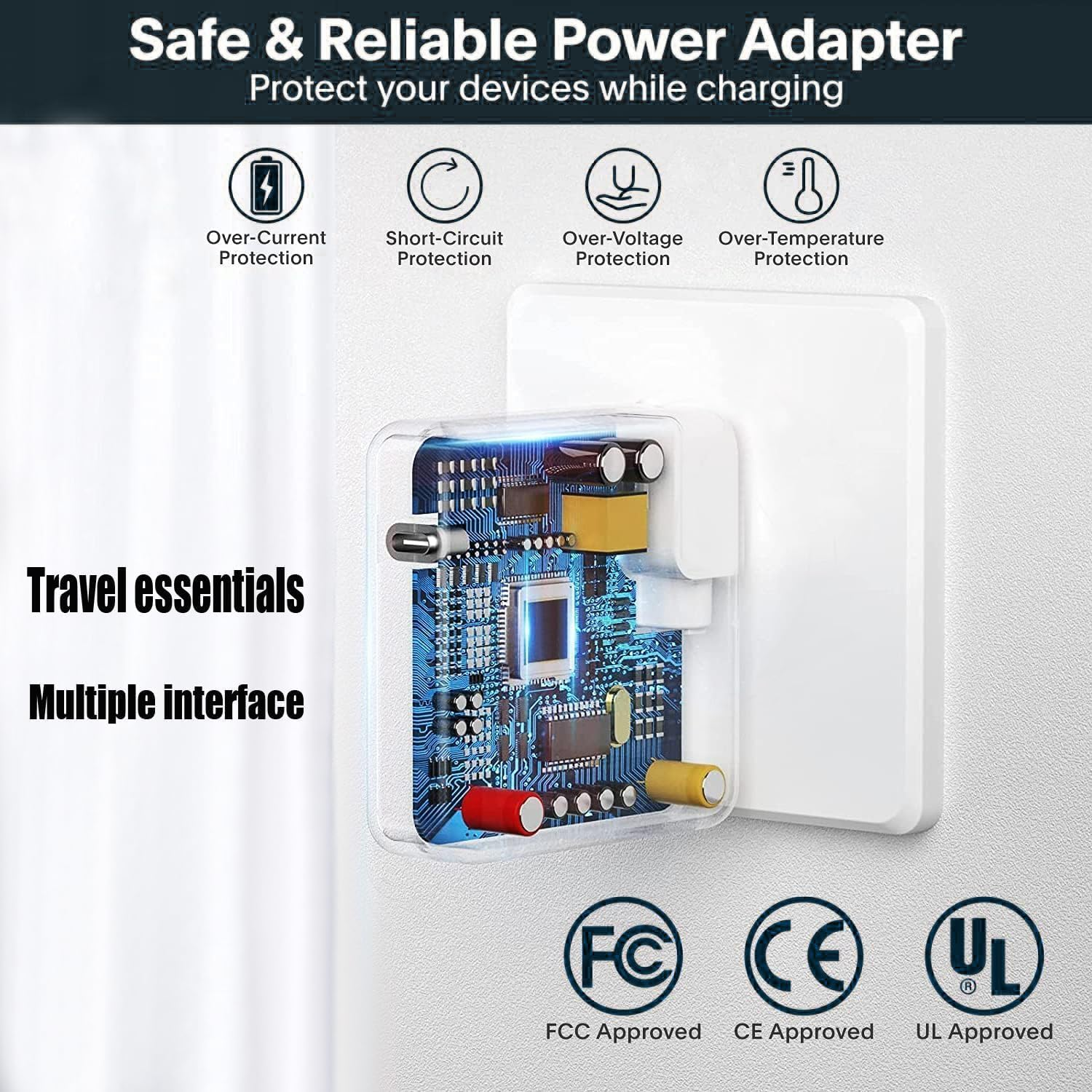 120W Macbook Pro Charger，Usb C Fast Charger Adapter Compatible with Macbook Pro & Macbook Air 13, 14, 15, 16 Inch, Ipad Pro, Samsung Galaxy and All USB C Device, Included 6.6Ft USB-C to C Cable image number 2