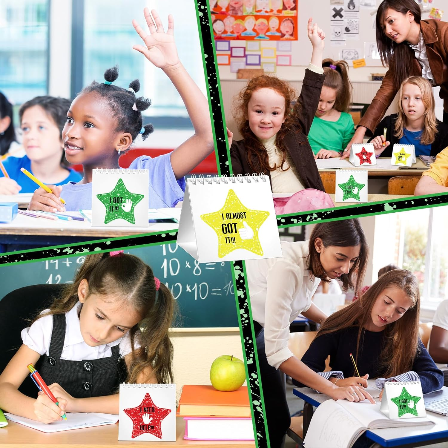 36 Pcs I Need Help Mini Flip Charts Star Classroom Management Need Tools Behavior Self Assessment Cards for Teachers School Educational and Learning Activities Supplies(Modern Style) image number 5