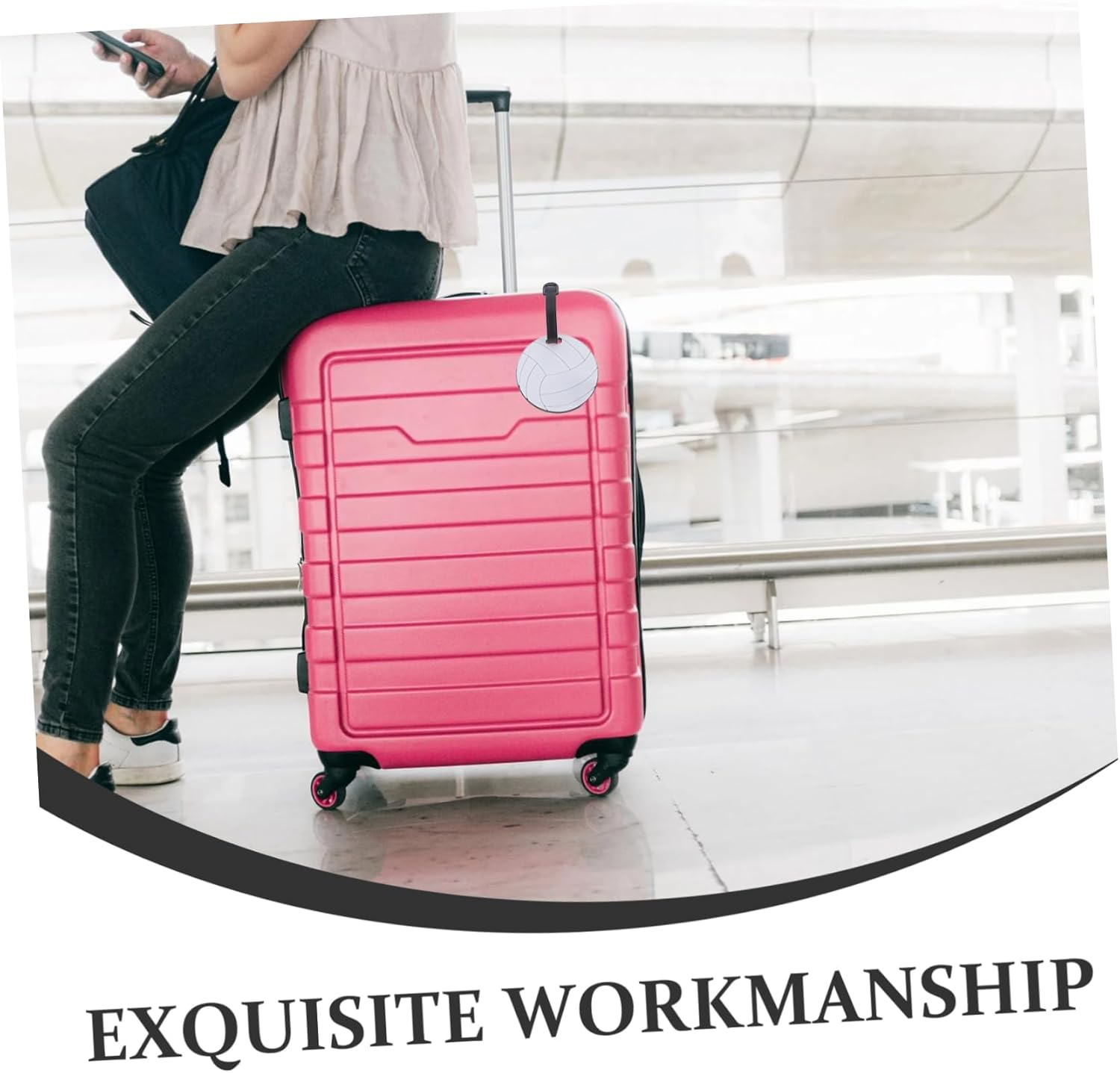 DEARMAMY 5Pcs Multi-Sport Luggage Tags Soft PVC for Boys and Girls Soccer Baseball Basketball Volleyball Travel Id Tags image number 5