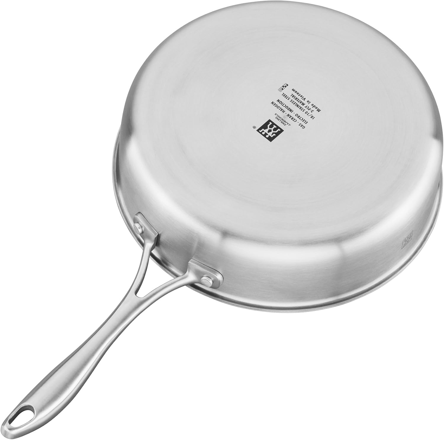 ZWILLING Spirit 3-Ply 3-Qt Ceramic Nonstick Saute Pan, 2-Inch, Stainless Steel image number 3