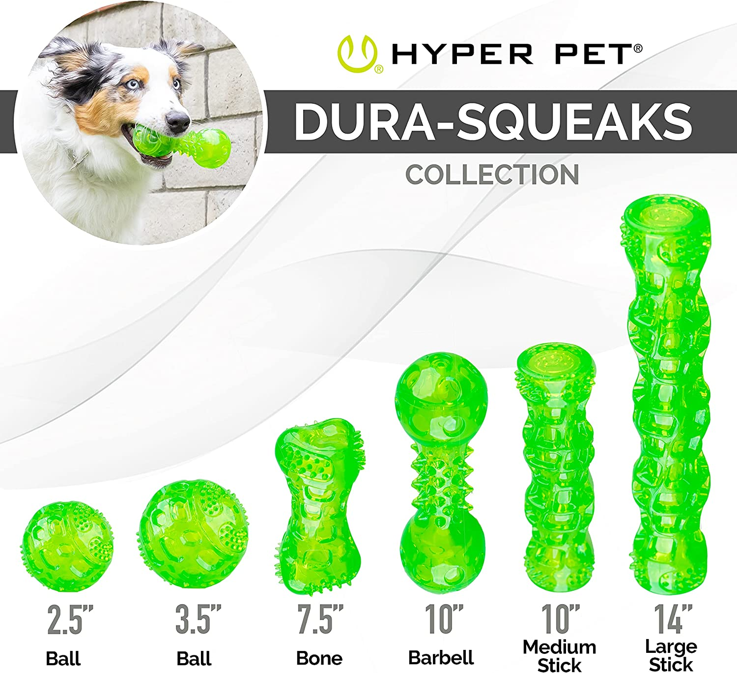Hyper Pet Dura-Squeaks Stick Dog Toy, Large image number 1