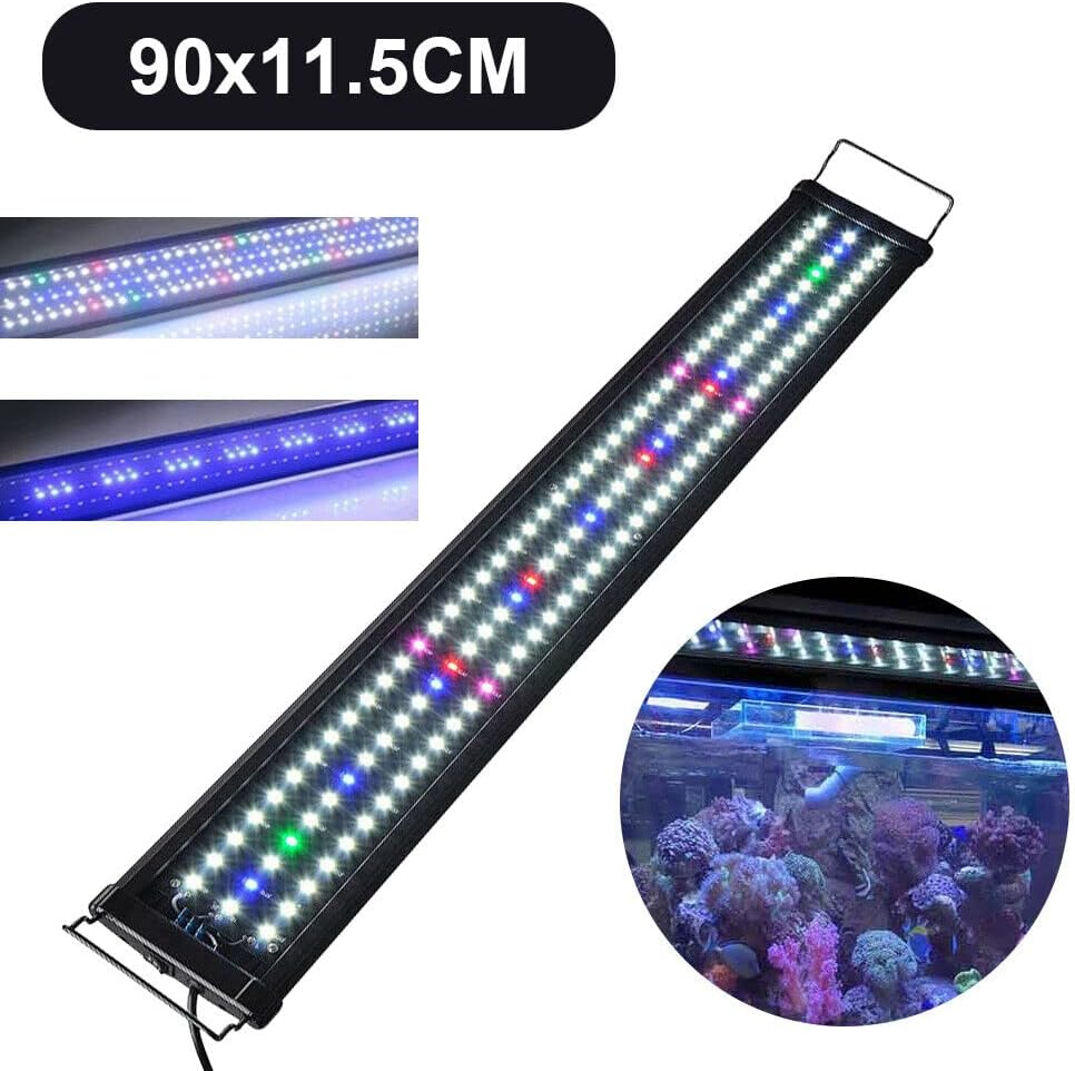 ZHIQU 90CM LED Aquarium Light, Full Spectrum, Blue & White, Aluminium, High Efficiency, 64.5W, 110-240V AC, Pole Mount, Indoor Use image number 4