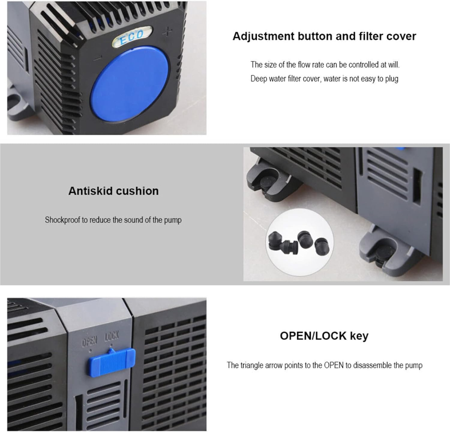 Submersible Water Pump and Filter System 1400-16000L/H for Aquarium, Fish Tank, Garden Fountain - ECO Pond Filter 24/60/80/140W (140W 16000L/H) image number 5