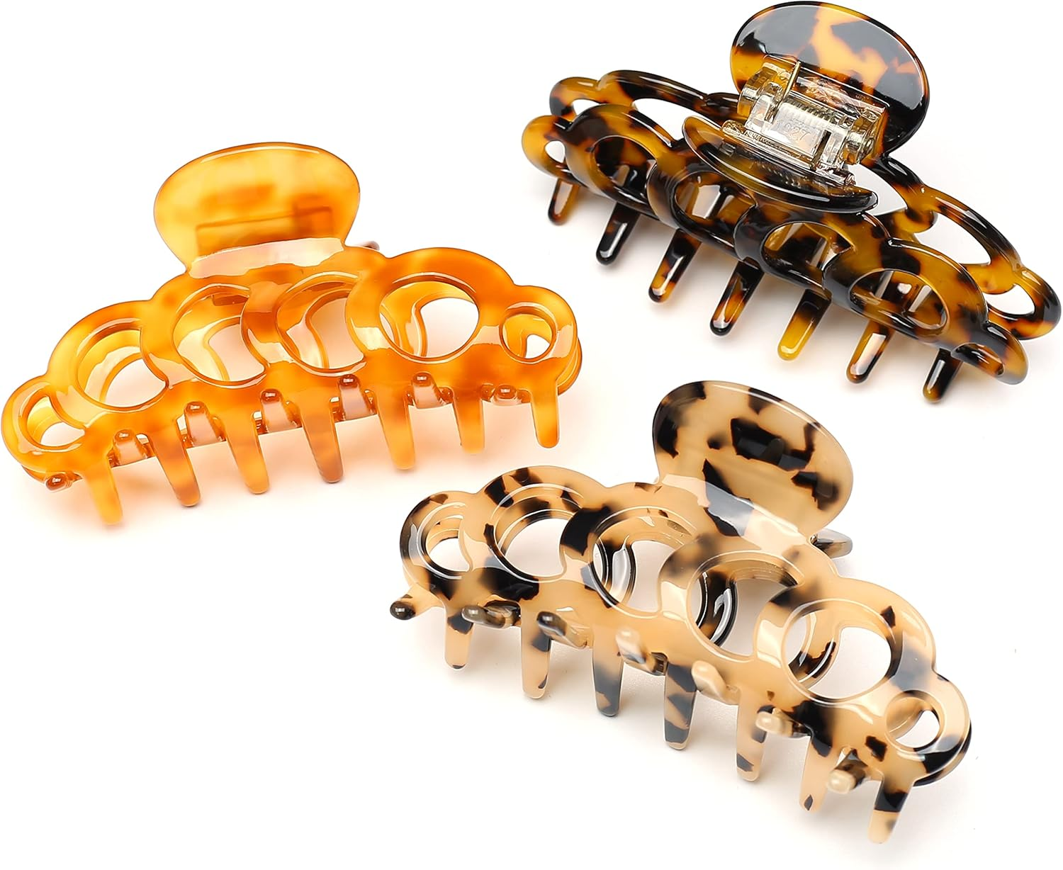 Qingoo Turtle Medium Hair Clip Cellulose Acetate Hair Clip Hair Accessories Exquisite Headpiece for Medium Thick Short Medium Hair 1 Piece (9.2 Cm X 5 Cm Tortoise) - Tortoise image number 5