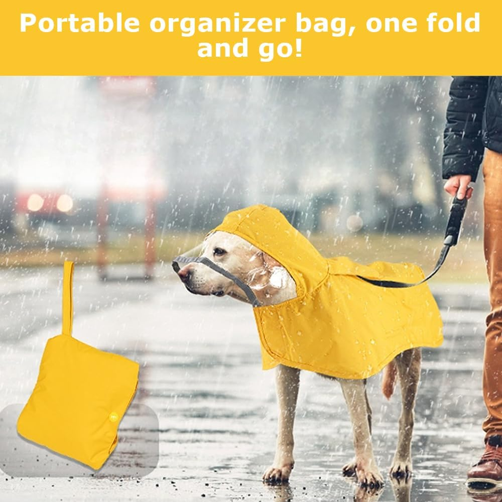 Adjustable Dog Raincoat with Hood, Waterproof Pet Rain Jacket with Reflective Strips, Lightweight & Safe Dog Poncho, Suitable for Pet Outdoor Walks image number 3