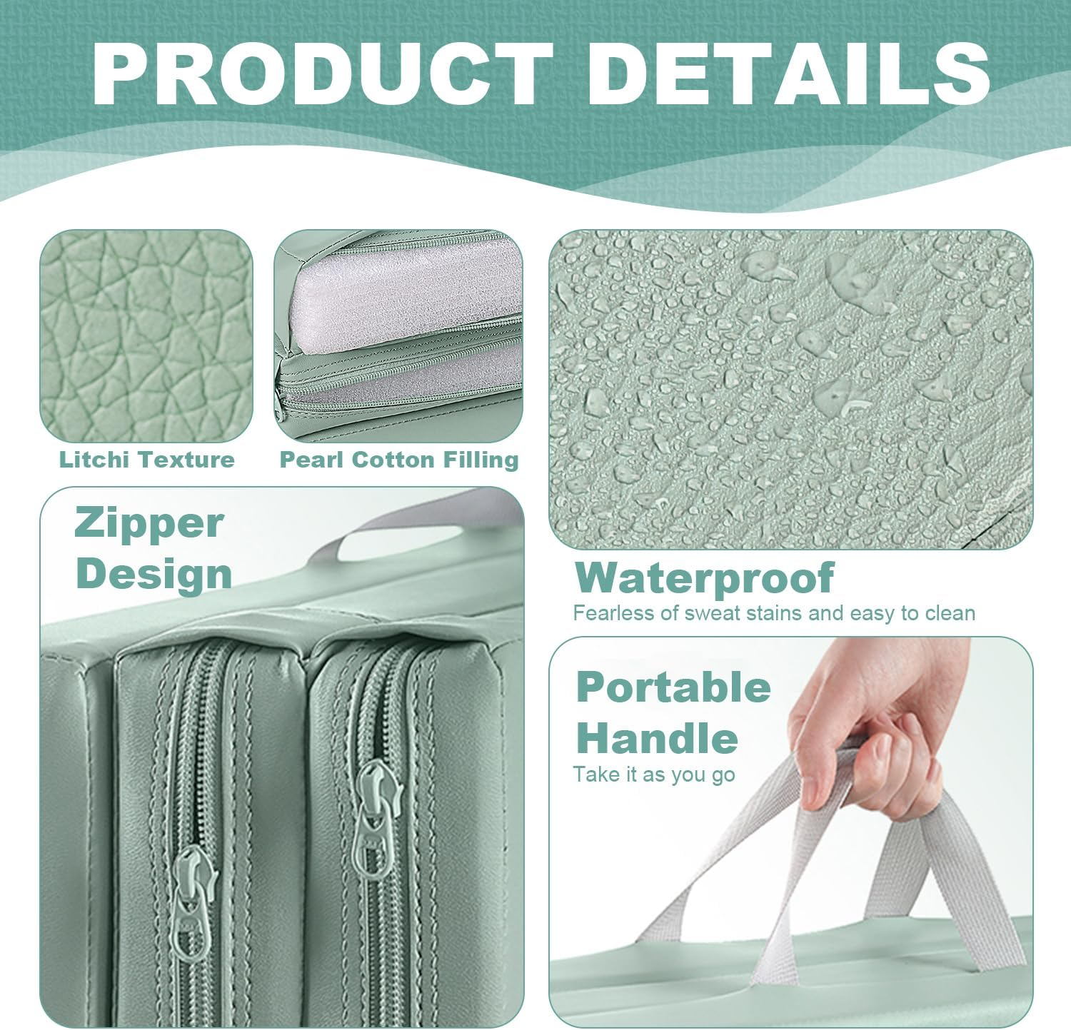 3 Fold PVC Waterproof Gymnastics Mat - 180X60Cm Large Exercise Mat, 5Cm Thick, Non-Slip & Soft Rebound ,Foldable with Carry Handles for Portable Home Fitness, Ideal for Gymnastics, Yoga, Workout, Toning & Stretching, Space-Saving Design image number 3