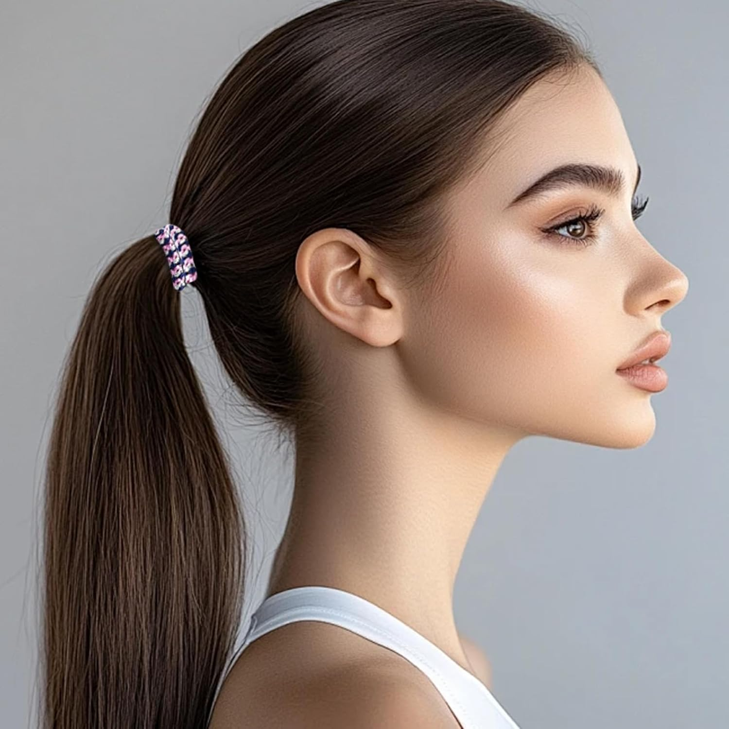 Pack of 15 Hair Bobbles Women'S Braided Elastic Hair Bands Soft Braid Bobbles for Girls Anti-Stress Hair Band Bracelet for Thick Hair Simple Hair Accessories for Everyday Sports and Yoga (Pink & Brown image number 3