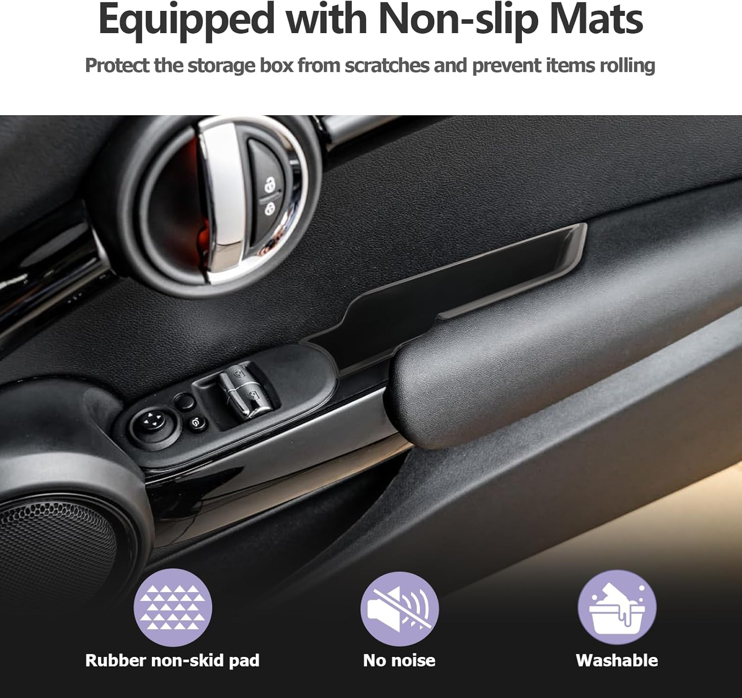 2PCS Front Door Side Storage Box Fit for 2015-2024 Mini Cooper Door Side Organizer Grab Tray for Mini Cooper Countryman Accessories image number 5