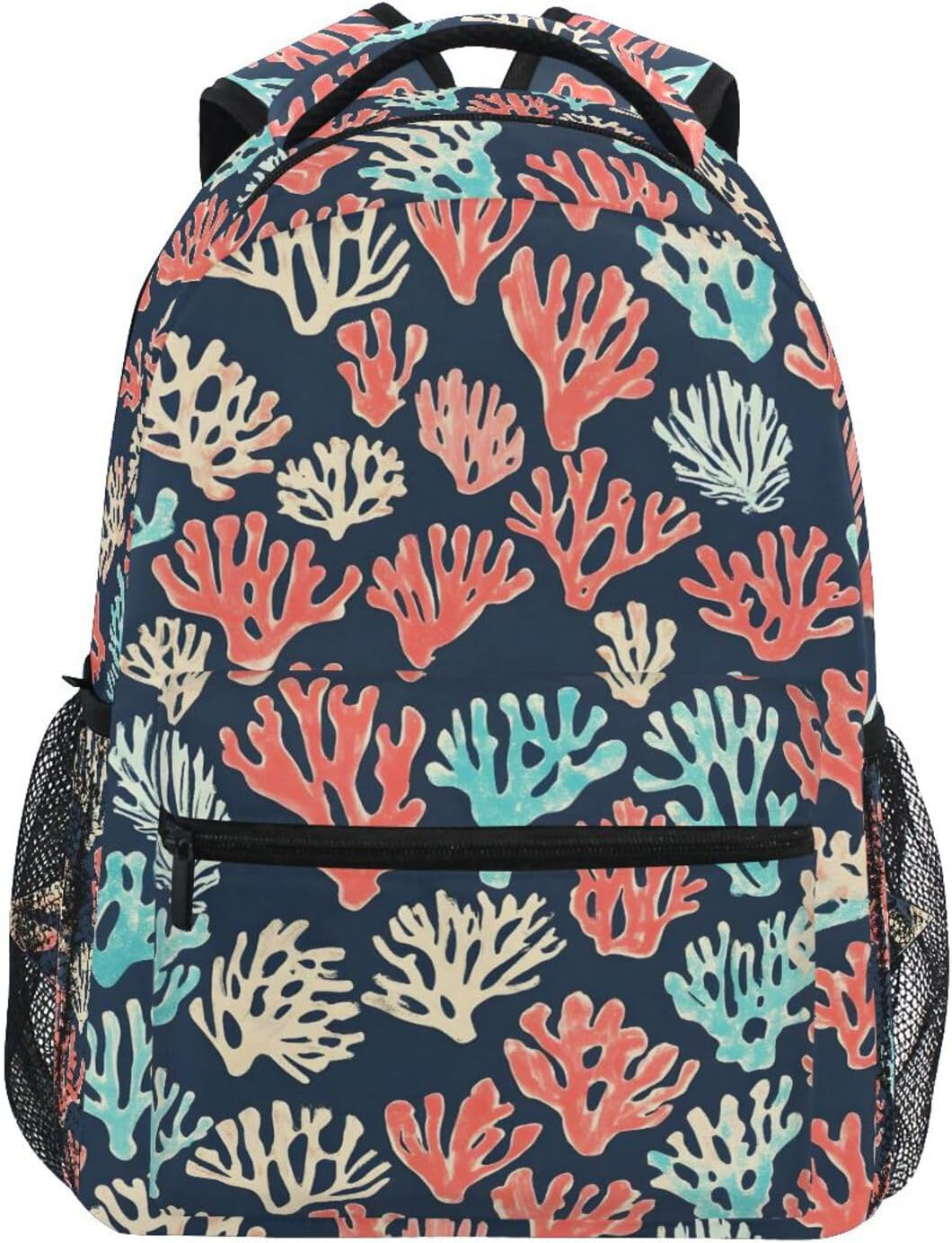 AIXIWAWA Kid Backpacks (Pattern Coral) with Clear Slot, Boys Girls Schoolbags Book Bag Small Size image number 3