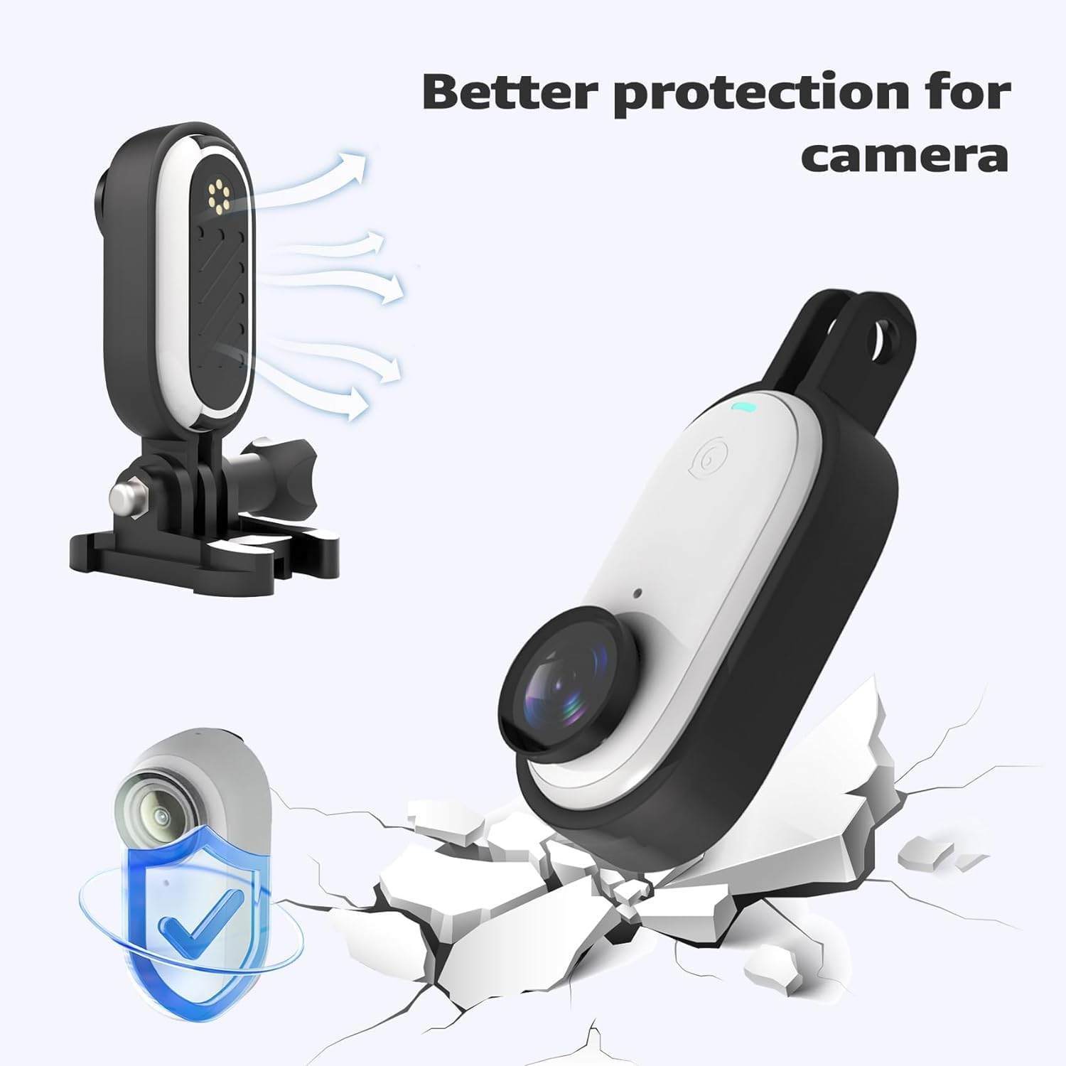 Frame Case Compatible with Insta360 GO 3 Action Camera - Inst 360 GO3 Accessories with Silicone Protective Cover, Screen Protectors image number 5