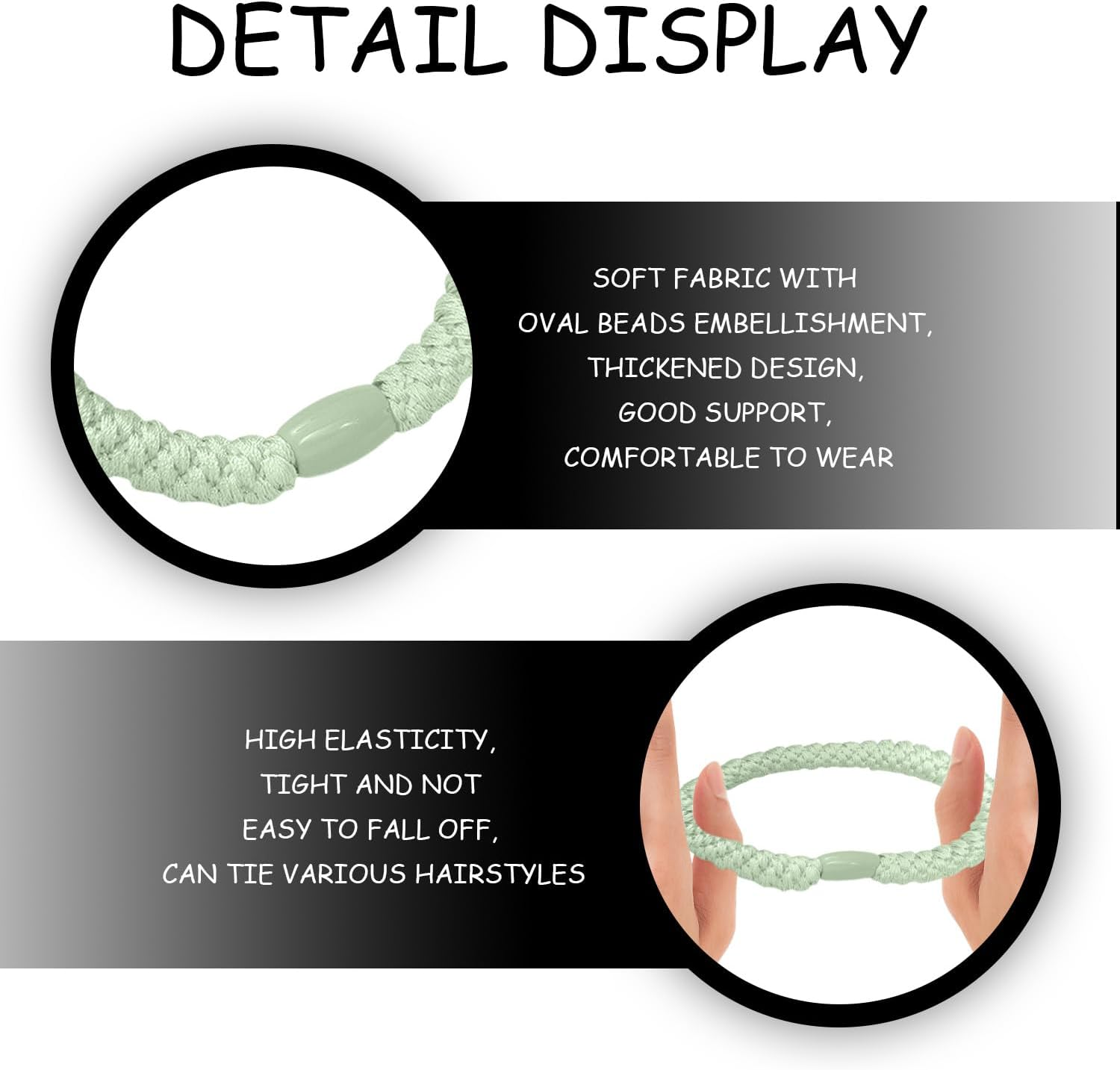 Pack of 16 Elastic, Thickened Headbands, Thickened Design, Strong Elasticity, Not Easy to Break, Robust and Durable, Suitable for Long and Thick Hair. image number 5