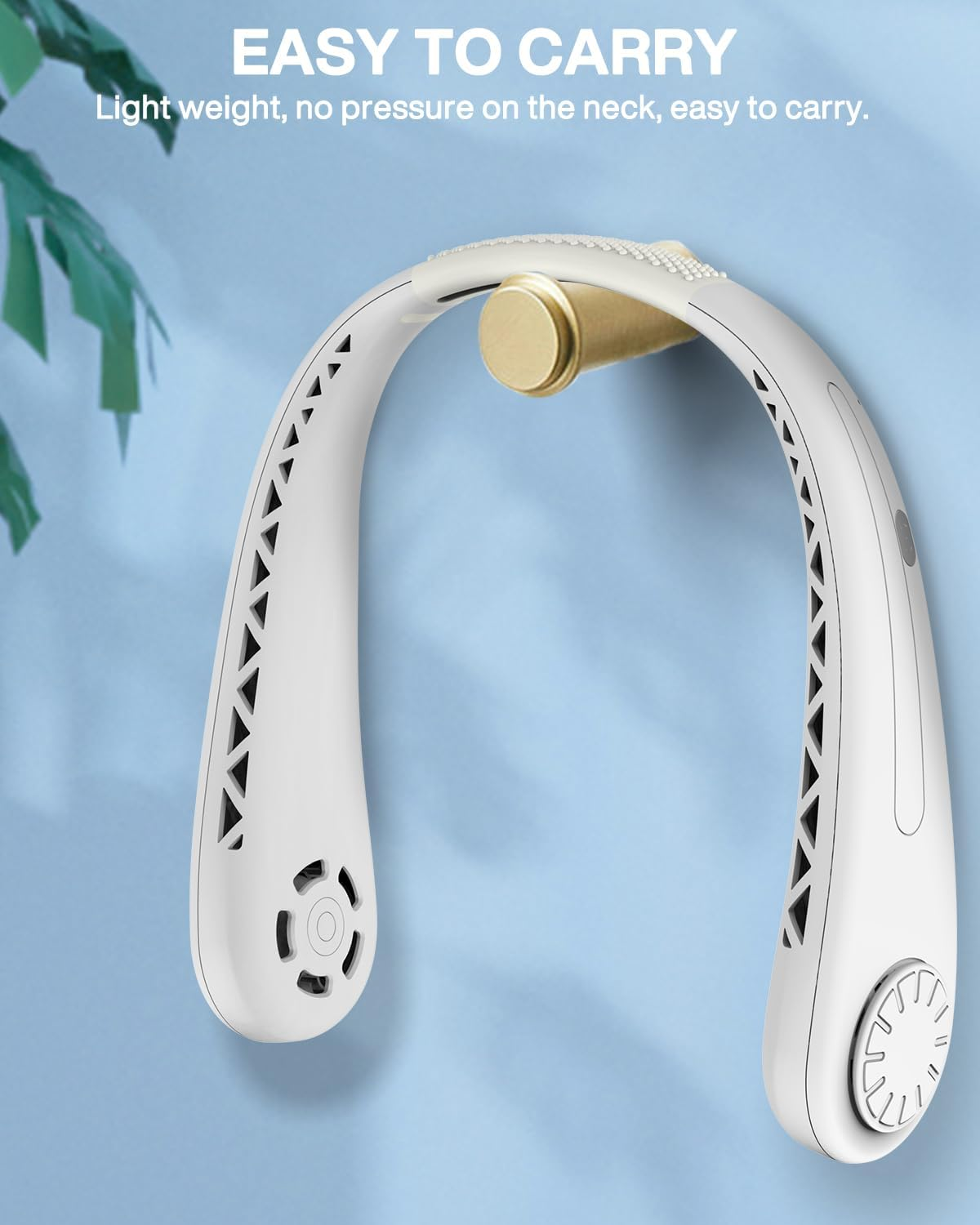 Cnkeeo Portable Neck Fan, 4000Mah Hands-Free USB Fan, Battery Operated Cool Personal Fan, 3 Speeds Headphone Design Wearable Rechargeable Mini Fan for Hot Summer Travelling, Office image number 6