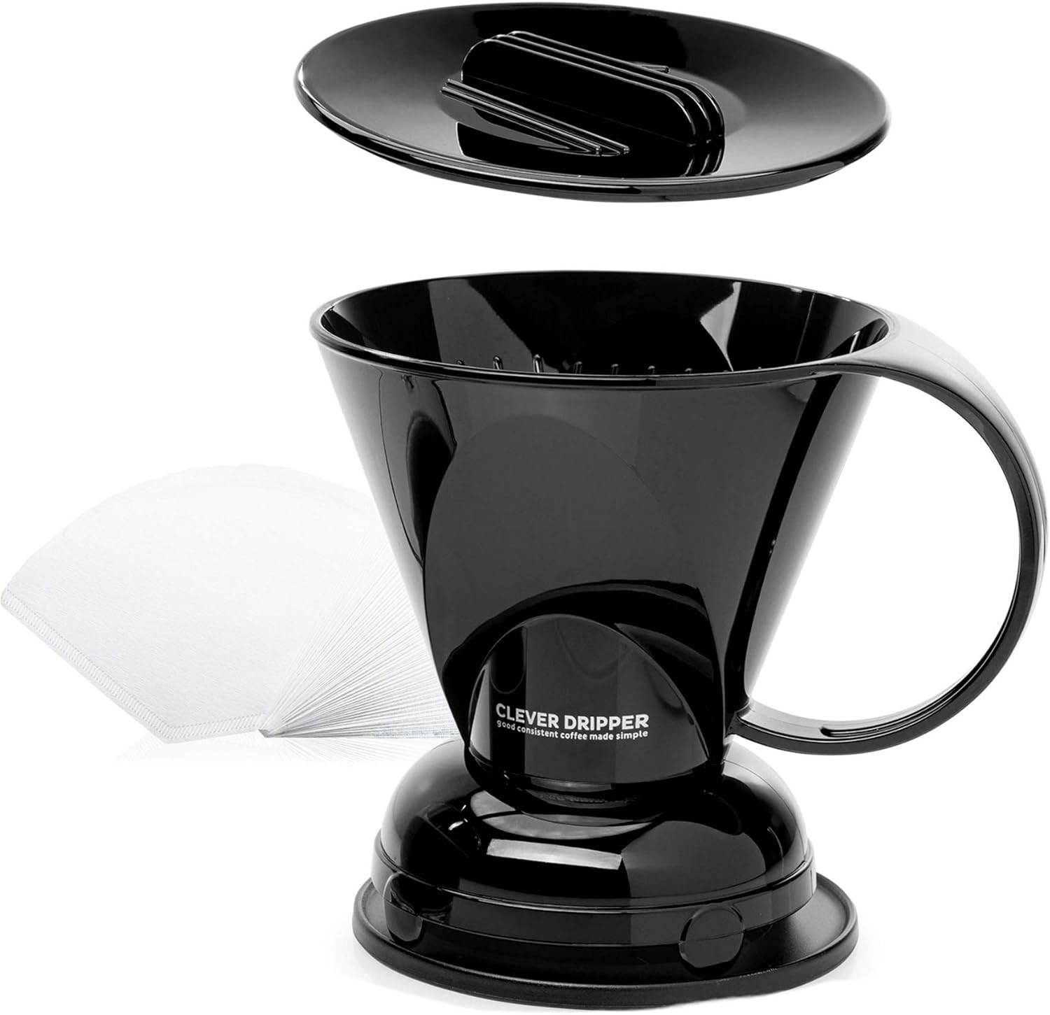 Clever Coffee Dripper and Filters, Large 18 Oz| Barista'S Choice| Safe BPA Free Plastic|Includes 100 Filters (Peacock Blue)