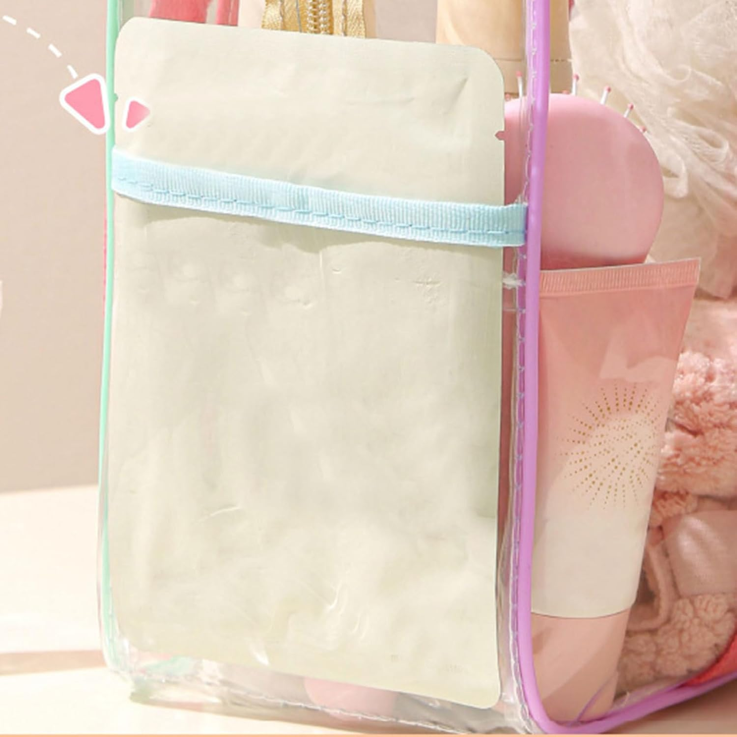 Transparent Travel Bag for Cosmetics and Hygiene Utensils, Travel-Friendly Storage for Plane, Waterproof Large Travel Organiser for Travel, Fitness, Holiday, Plane, School, Festival, Party image number 6