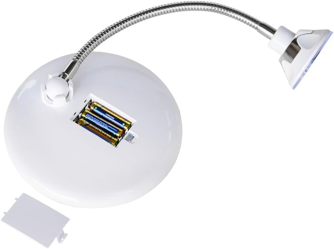 Jiben Flexible Upgraded Gooseneck LED Lighted 10X Magnifying Makeup Mirror with 3 Colors & Dimming Lights, Locking Suction Cup and 360&deg; Swivel, Portable Cordless Travel and Home Bathroom Vanity Mirror image number 6