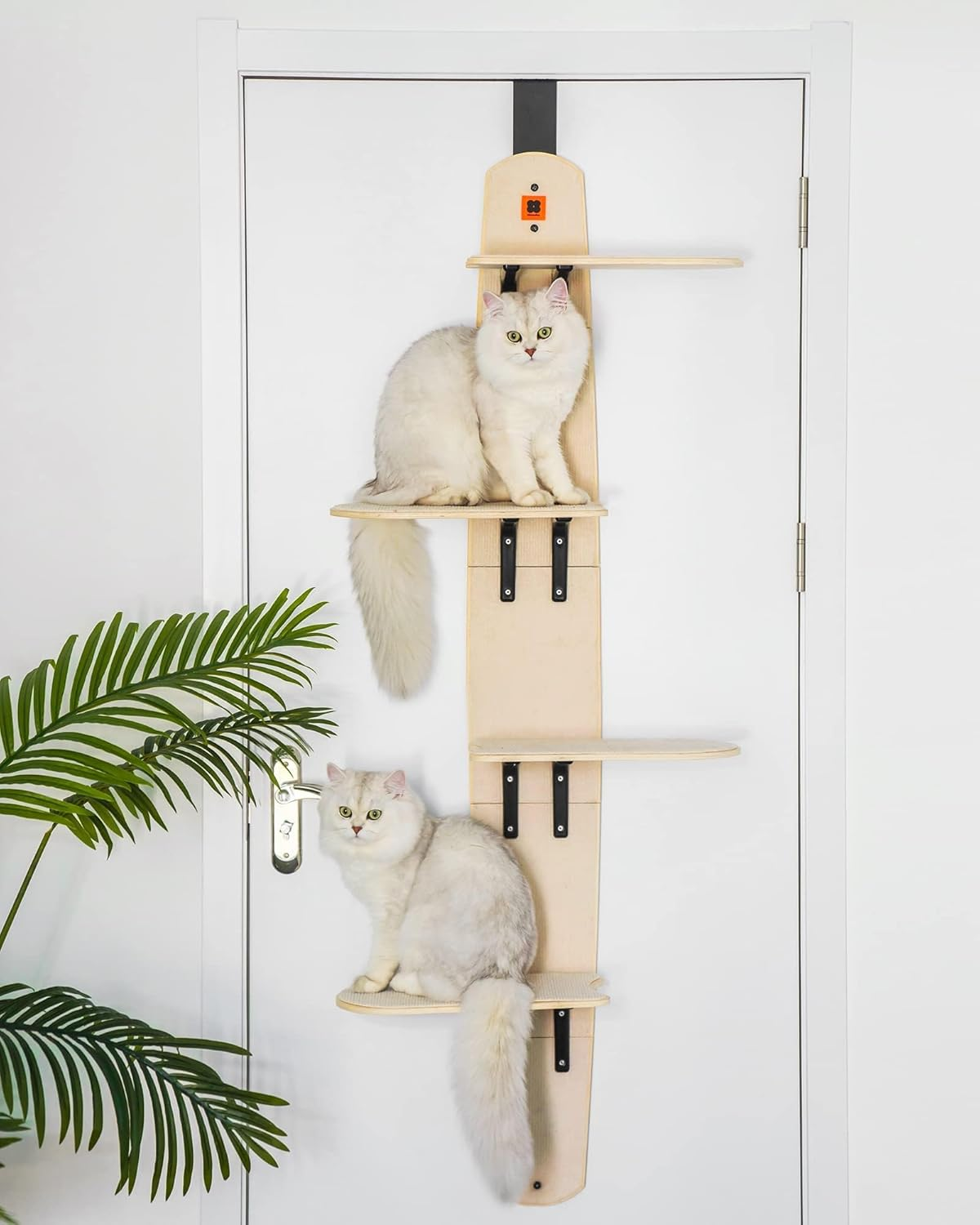 Door Hanging Cat Climber, Hangingcat Treedoor Mounted, 4-Levels Door Mounted Vertical Cat Tree Tower, with Carpeted Plank for Indoor Cats