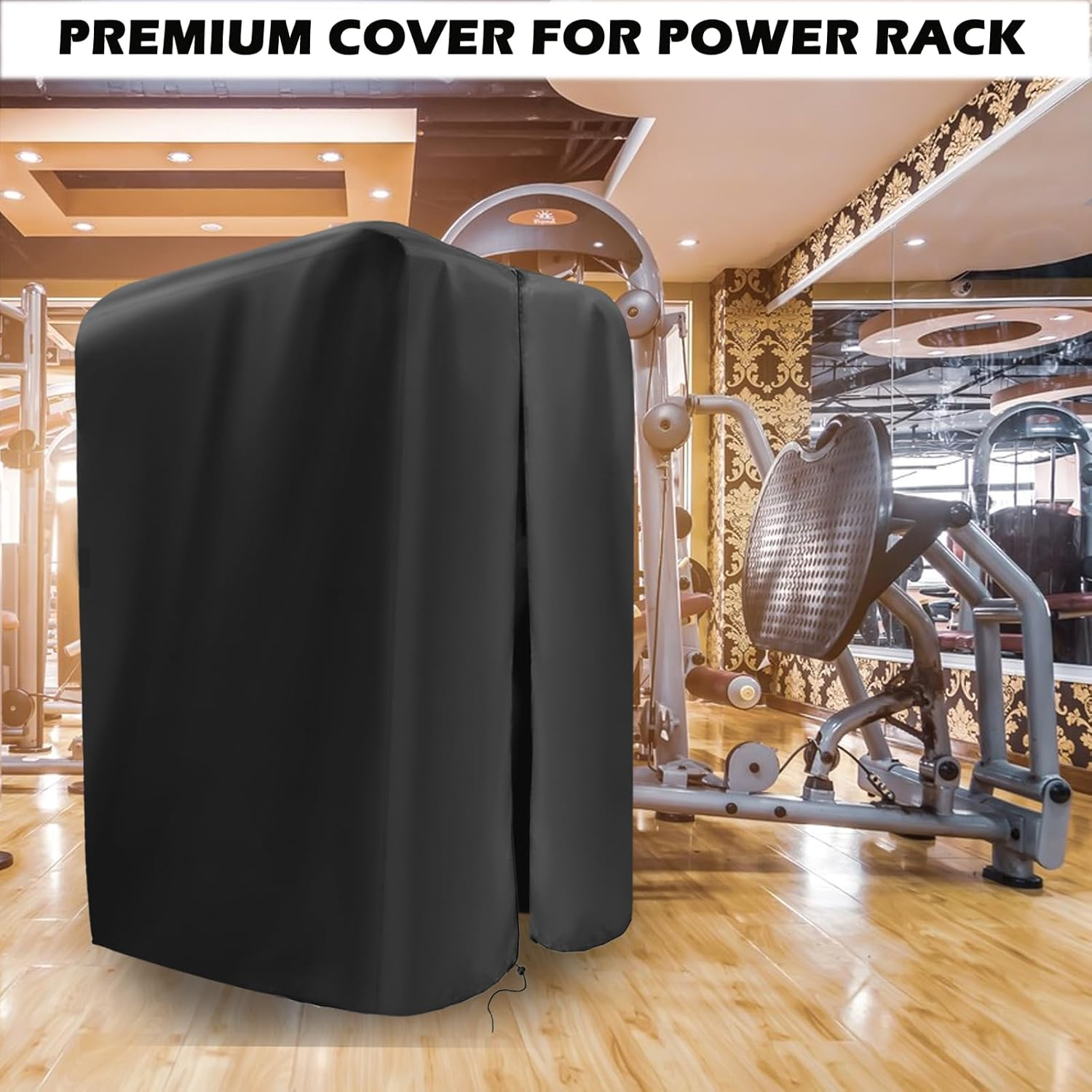 Gym Rack Cover with Waterproof Zipper - Protective Cover for Squat/Weight Lifting Rack, Home Gym Workout Equipment - Indoor or Outdoor image number 4