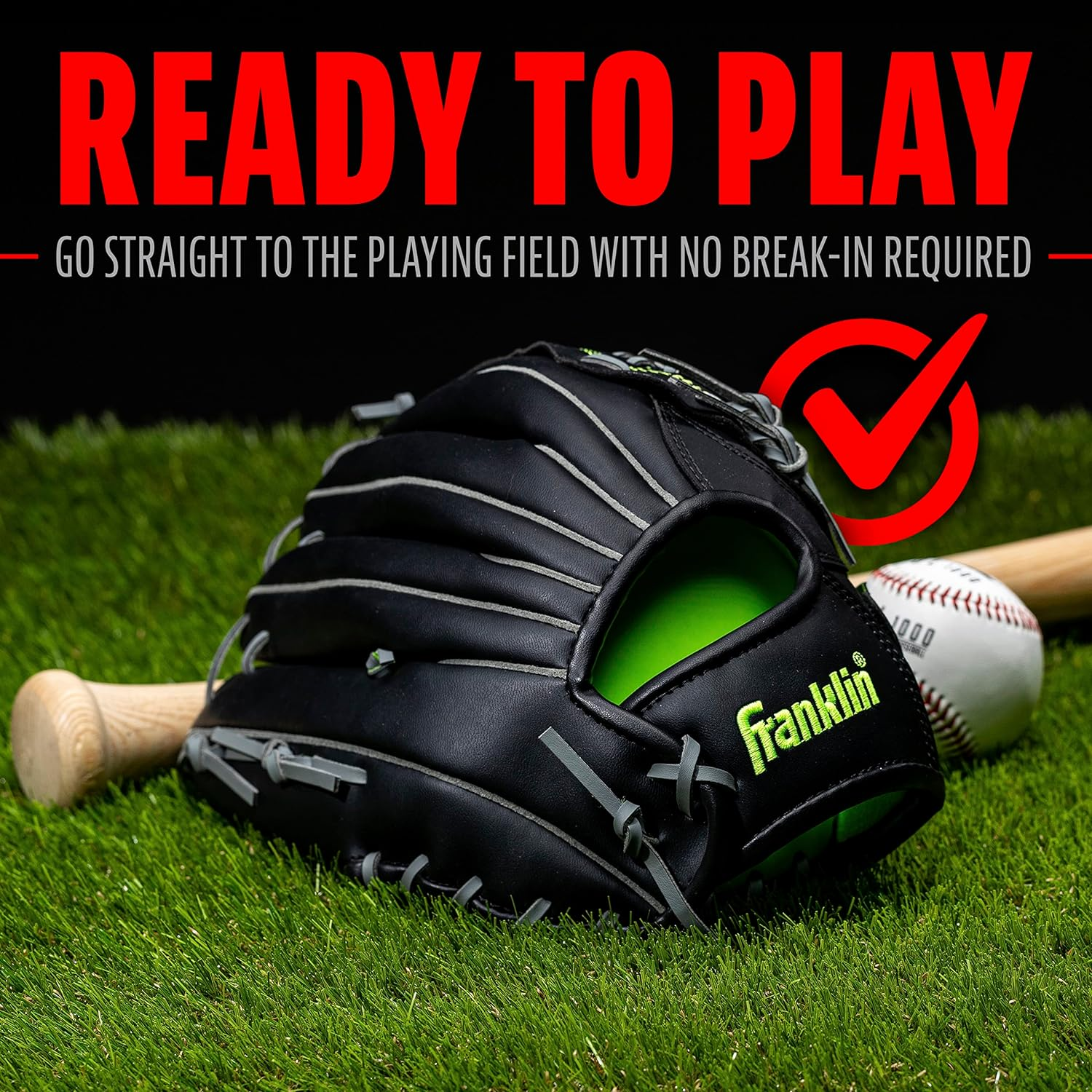 Franklin Sports Field Master Midnight Series Baseball Glove-Right Handed Thrower image number 6