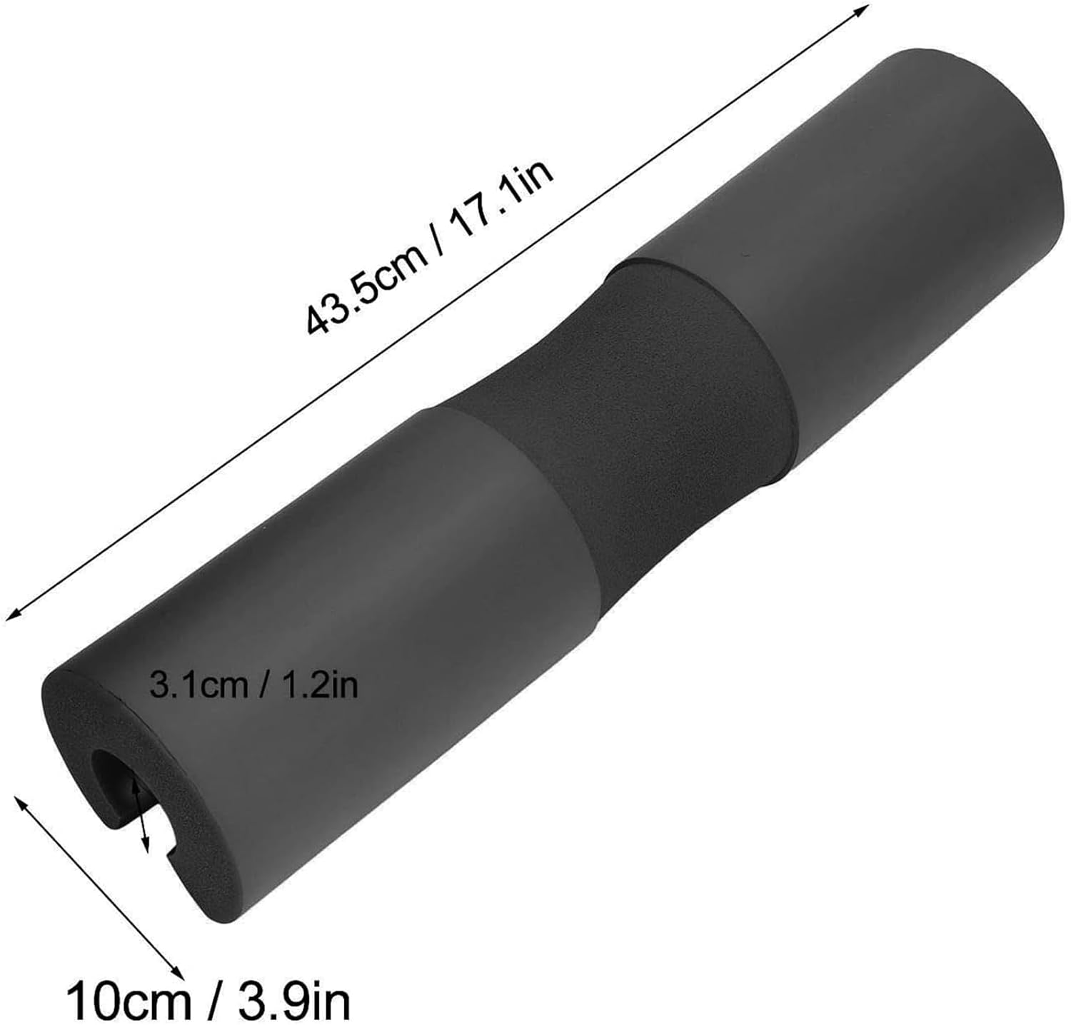 Yeanifeana Barbell Pad - High-Density Foam Sponge Pad for Squats, Weightlifting, Lunges & Hip Thrusts, Perfect Fit Standard and Olympic Bars (Black) - Red image number 6