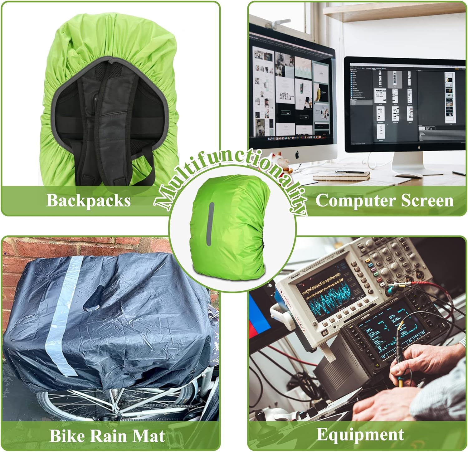 Pack of 2 Rain Covers for Backpacks with Reflective Strips, 15L-50L Waterproof Backpack Rain Cover, Rain Cover School Bag for Hiking, Camping, Travel, Cycling image number 1