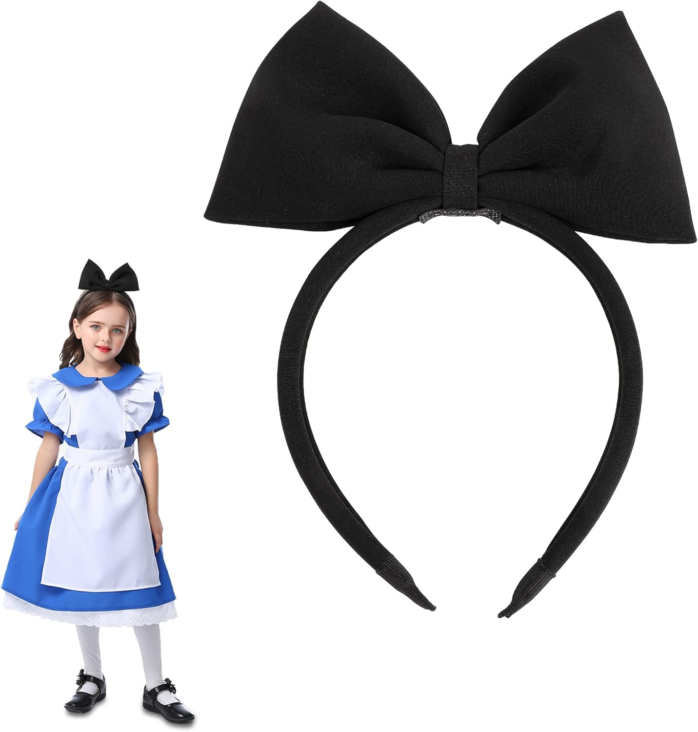 Ivyu Red Bow Headband - Blossom Powerpuff Girls, Snow White, Kiki Large Hair Band for Women, Girls, Halloween