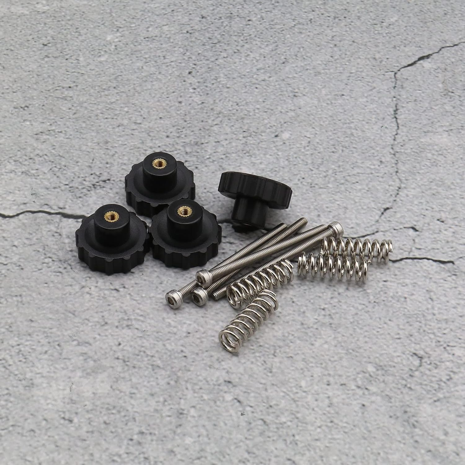 Emsea 4 Sets Hand Twist Leveling Nut & Hot Bed Spring & M3X47.5Mm Screw Leveling Adjustment Kit for Most 3D Printer Hot Bed/Platform image number 1