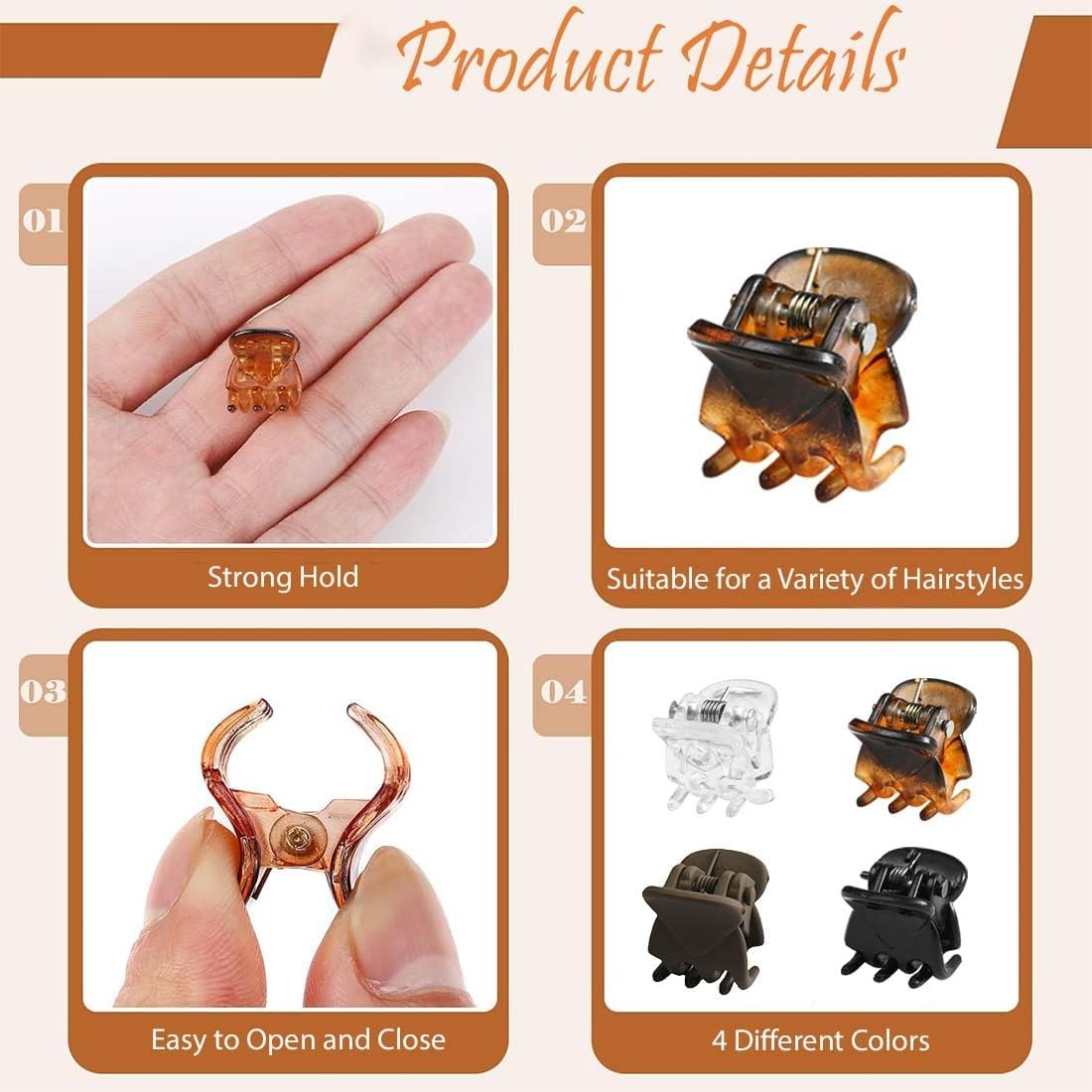 BDEPSTR Small Hair Clips, Pack of 40 Small Hair Clips, Mini Hair Clips for Women, Non-Slip Hair Clips for Women and Girls image number 3