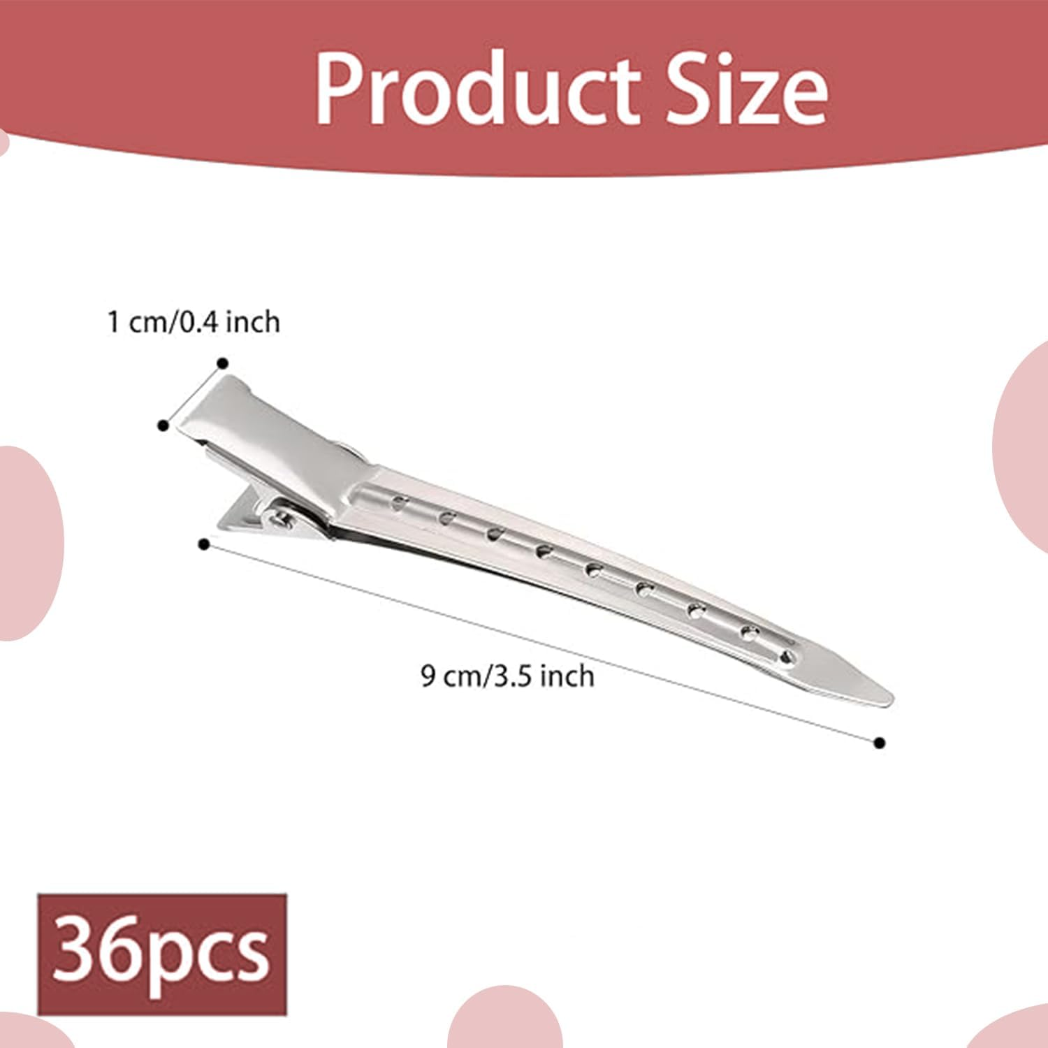 Roczential 36 Pieces of Metal Duckbill Hairpin, Stainless Steel Alligator Hair Clips, Makeup and Styling without Marks Hair Pins, Silver for Curly and Long Hair Styling Segments (Silvery) - Silvery image number 2