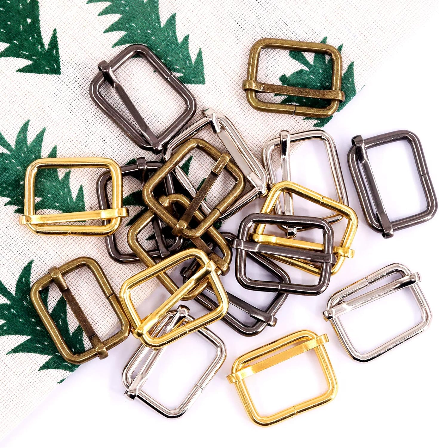 Swpeet 60Pcs Heavy Duty 1 Inch / 25Mm Metal Ring Buckle Webbing Belts image number 6