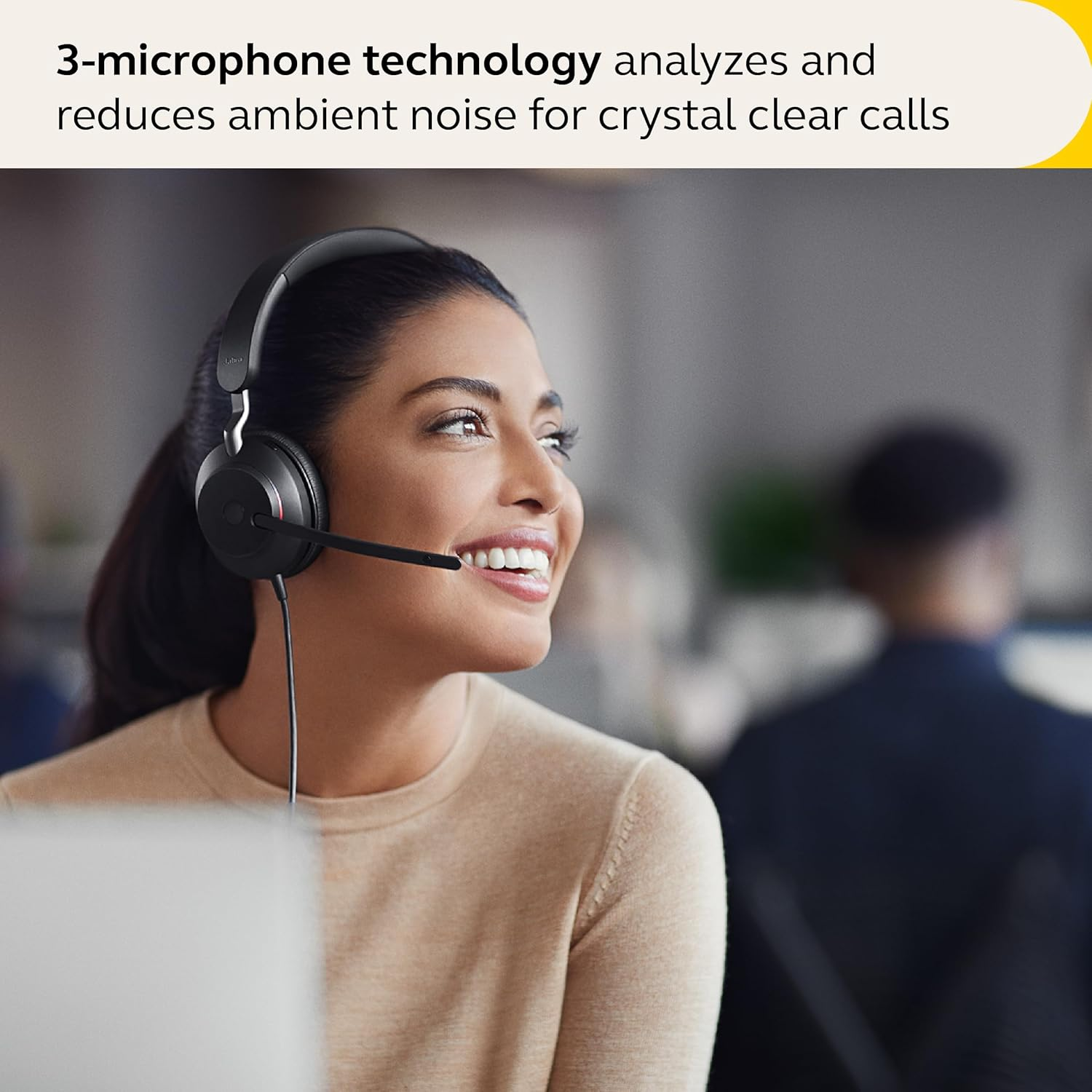 Jabra Evolve2 40 SE Wired Stereo Noise-Cancelling Headset - Features 3-Microphone Call Technology and USB-A Cable - MS Teams Certified, Works with All Other Platforms - Black