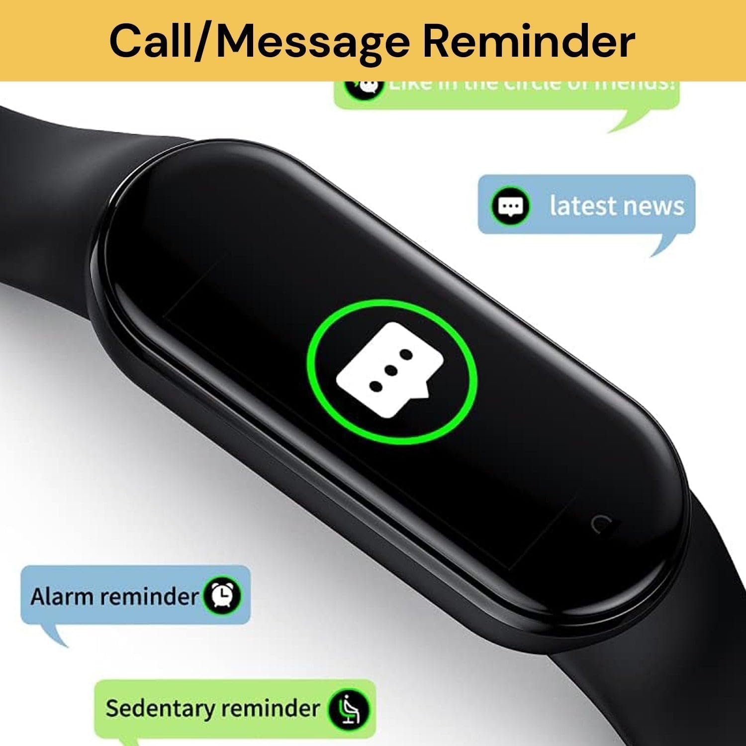 EZONEDEAL Sport Fitness Band Tracker Watch Heart Rate with Activity Tracker Waterproof Body Functions like Steps Counter, Calorie Counter, Blood Pressure, Heart Rate Monitor LED Touchscreen Black