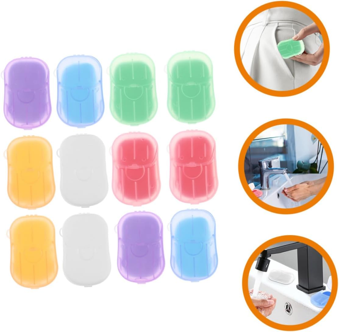 SUPVOX 12 Boxes Travel Soap Sheets for Hand Wash Rose Jasmine Lavender Milk Orange Scented Portable Cleaning for Camping Hiking Outdoor Activities image number 4