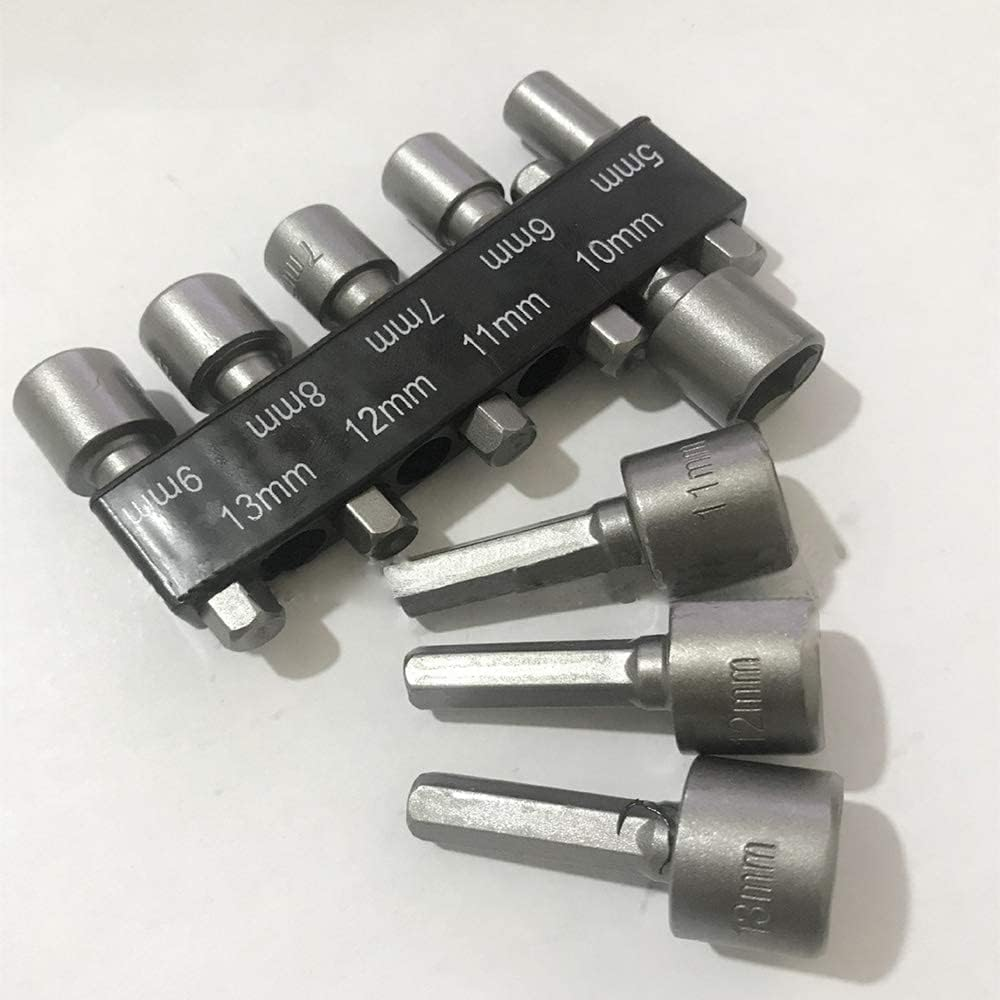 Behone 2 X 9 Socket Spanner Set Socket Bit Adapter 5 Mm - 13 Mm Tool Nuts Socket Nuts Magnetic Bit Adapter 1/4 Inch Hex Socket Nuts for Drill or Cordless Screwdriver image number 4