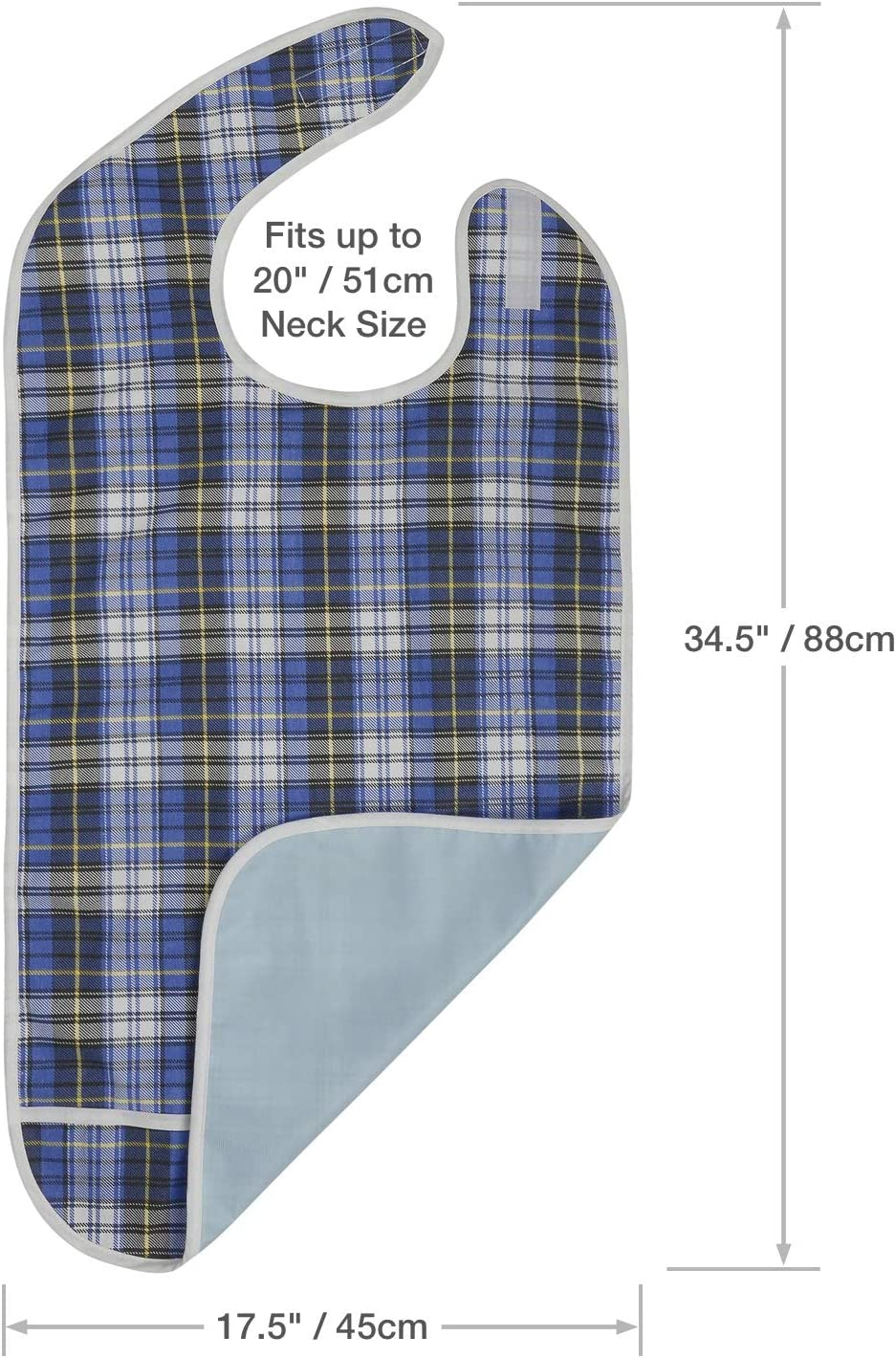 Modaliv 3-Pack Adult Bibs &ndash; Waterproof, Reusable Eating Aprons with Crumb Catcher, Machine Washable Clothing Protectors for Seniors, Elderly & Special Needs