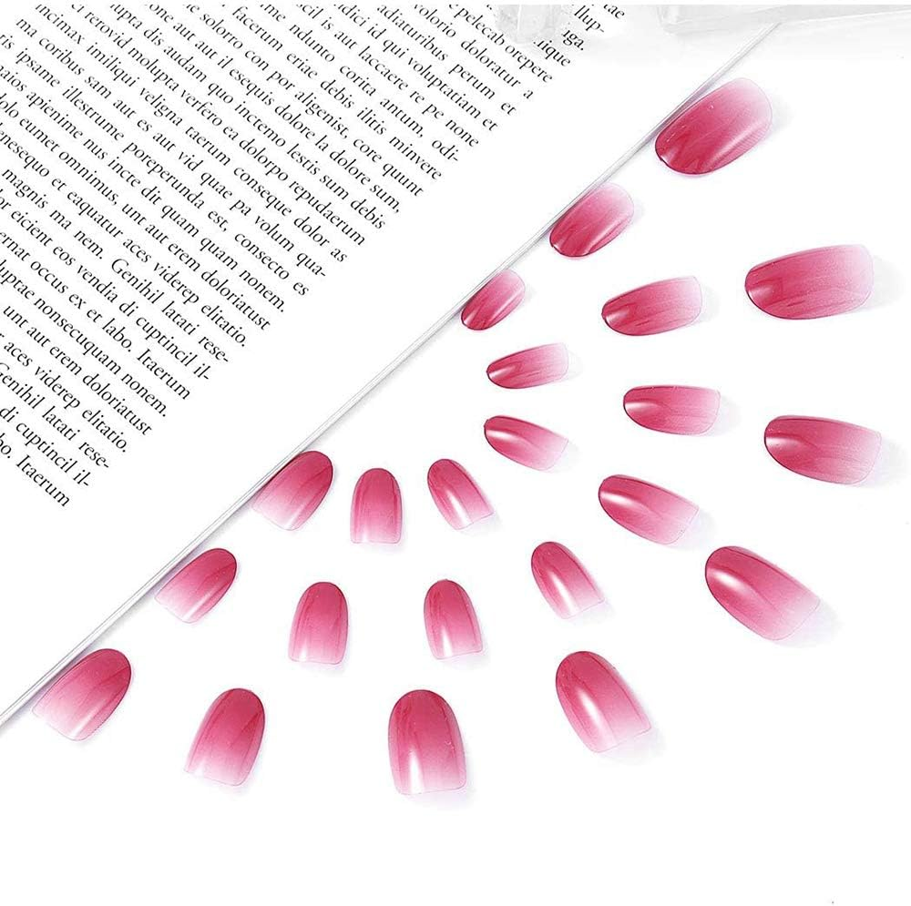 24 Pcs False Nails Tips Full Cover Stick on Nail Glitter Ballerinafor Women and Girls Hands Manicure Decoration image number 2